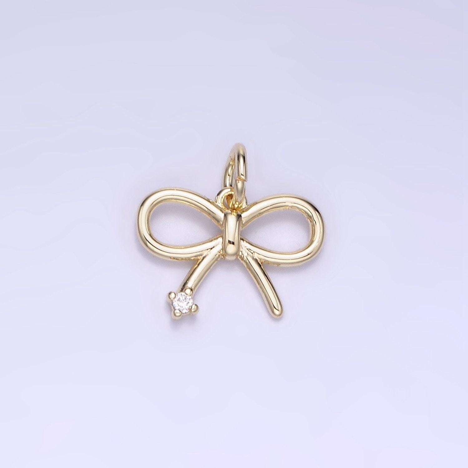 14k gold filled 11mm mini bow cz | ag-662, g-392