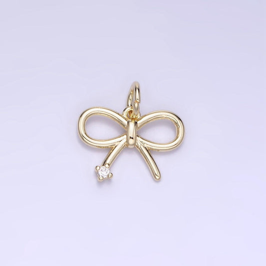 14k gold filled 11mm mini bow cz | ag-662, g-392