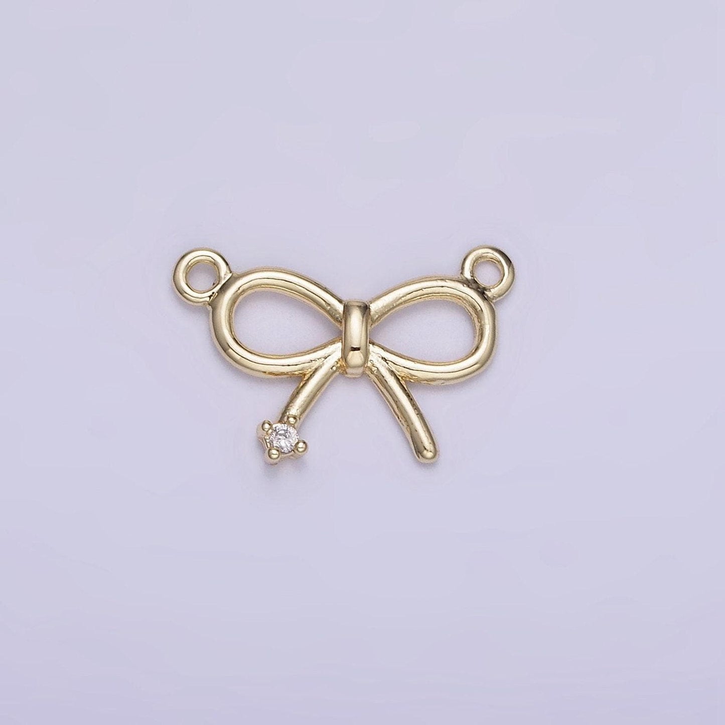14k gold filled 11mm mini bow cz | ag-662, g-392