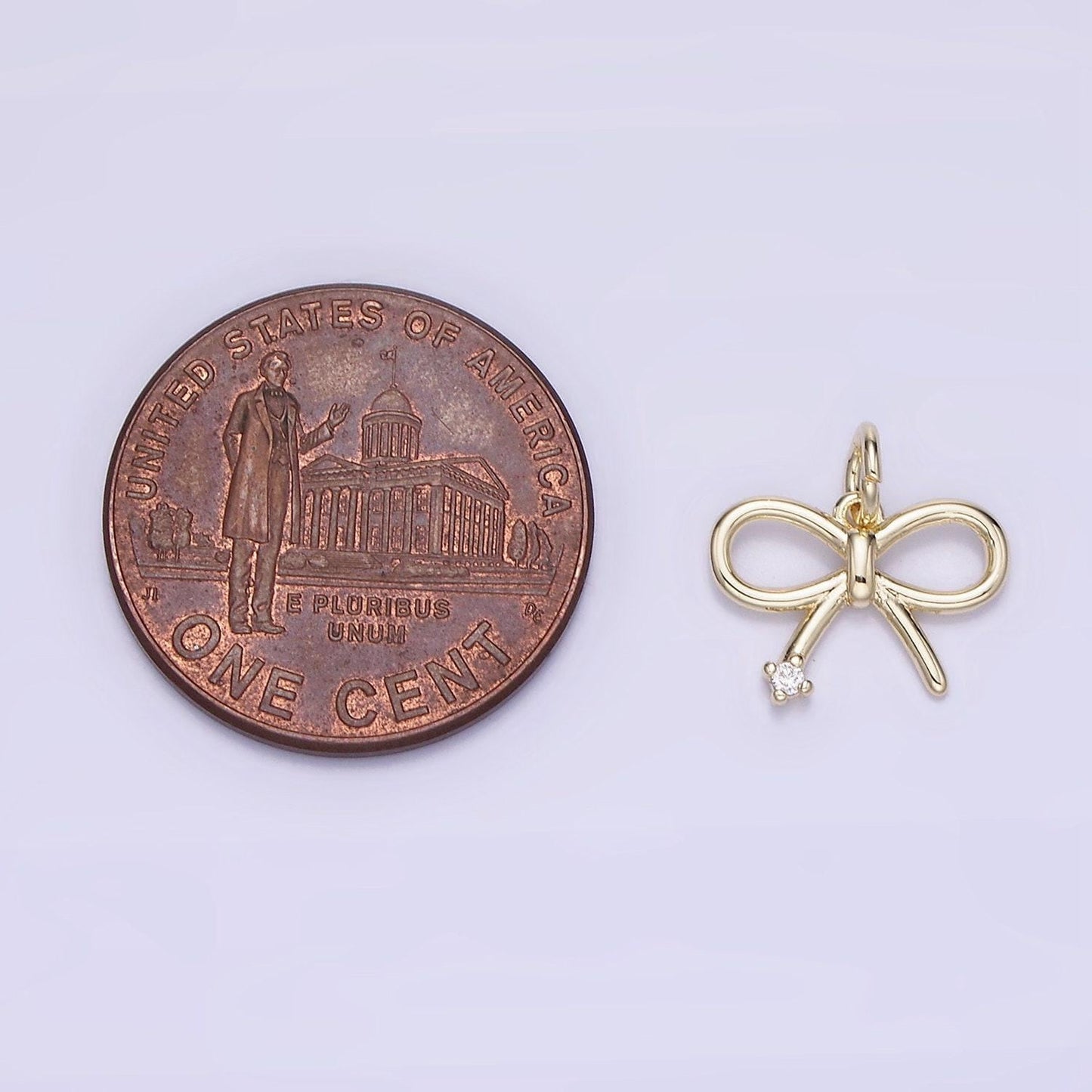 14k gold filled 11mm mini bow cz | ag-662, g-392