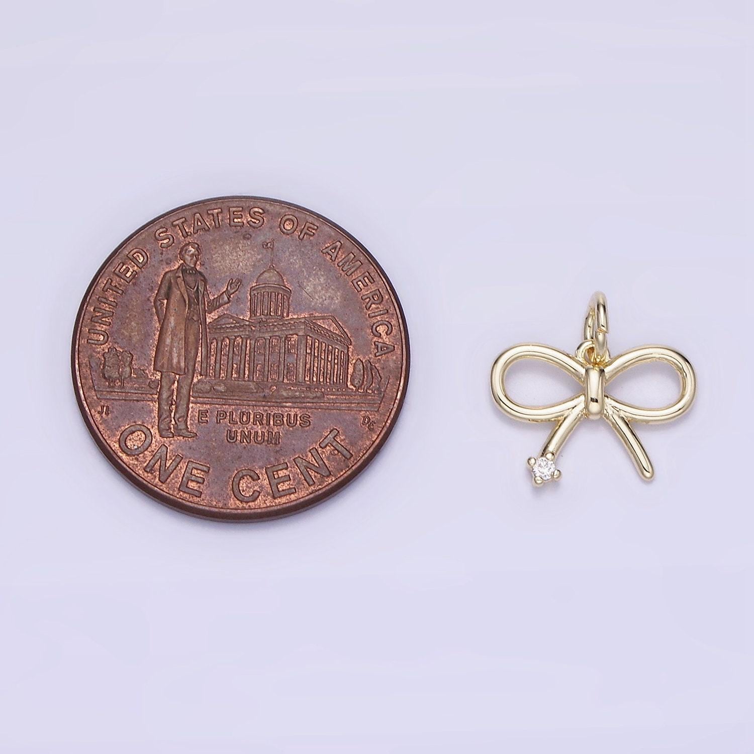 14k gold filled 11mm mini bow cz | ag-662, g-392