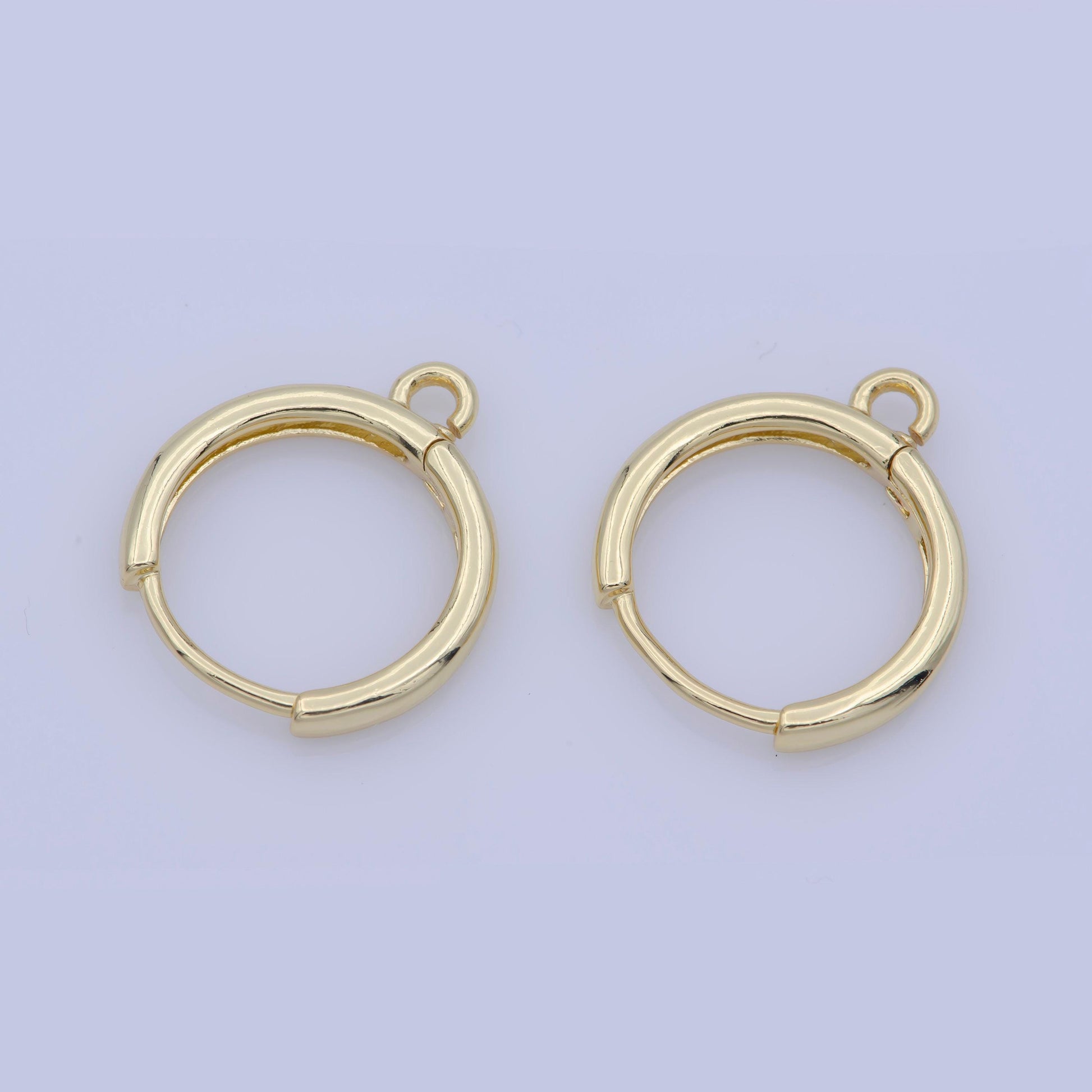 1pair 14 mm dainty gold filled huggie w/open link lever back hoop earring making, nickel & lead free for earring charm making findings,k-350