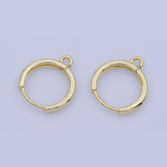 1pair 14 mm dainty gold filled huggie w/open link lever back hoop earring making, nickel & lead free for earring charm making findings,k-350