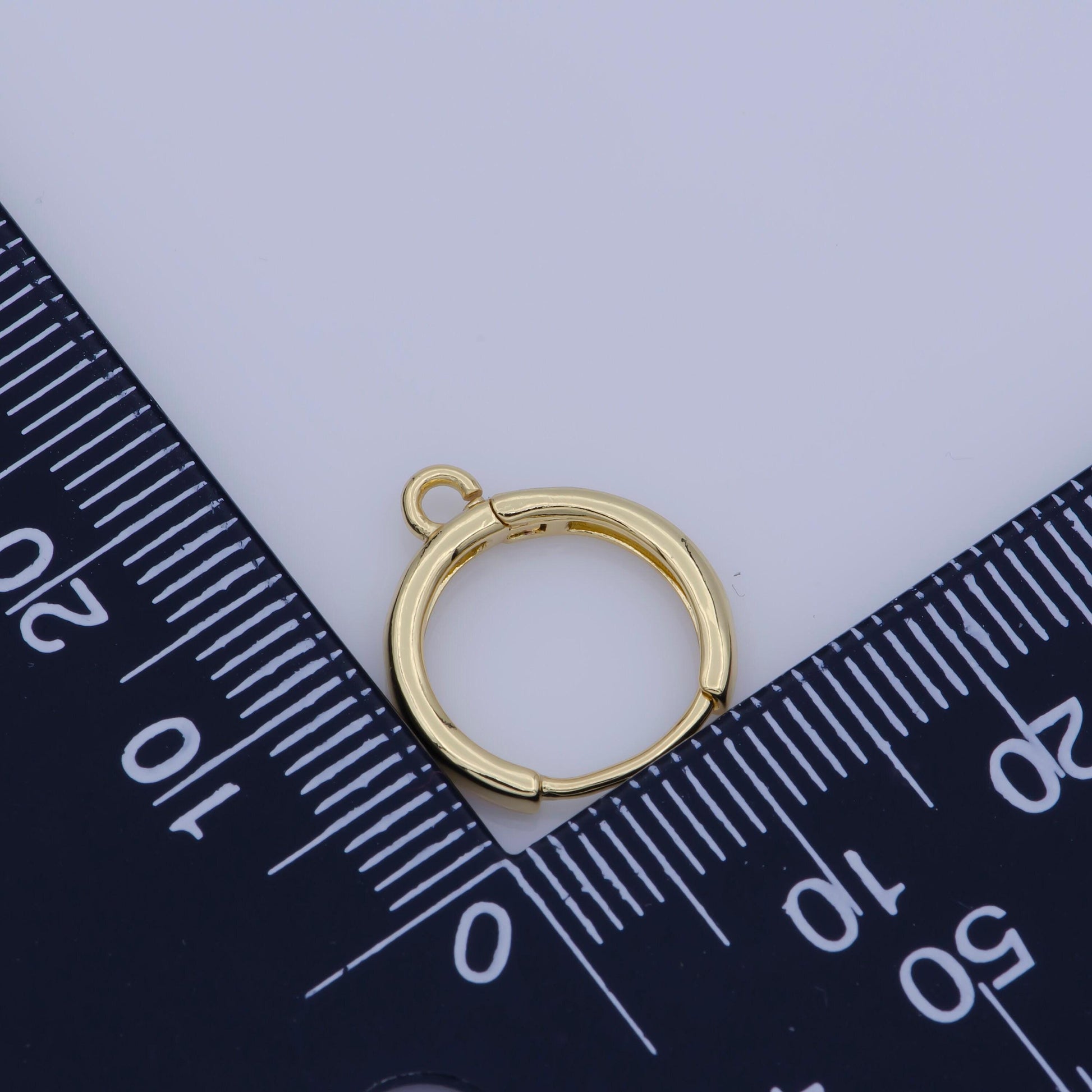 1pair 14 mm dainty gold filled huggie w/open link lever back hoop earring making, nickel & lead free for earring charm making findings,k-350