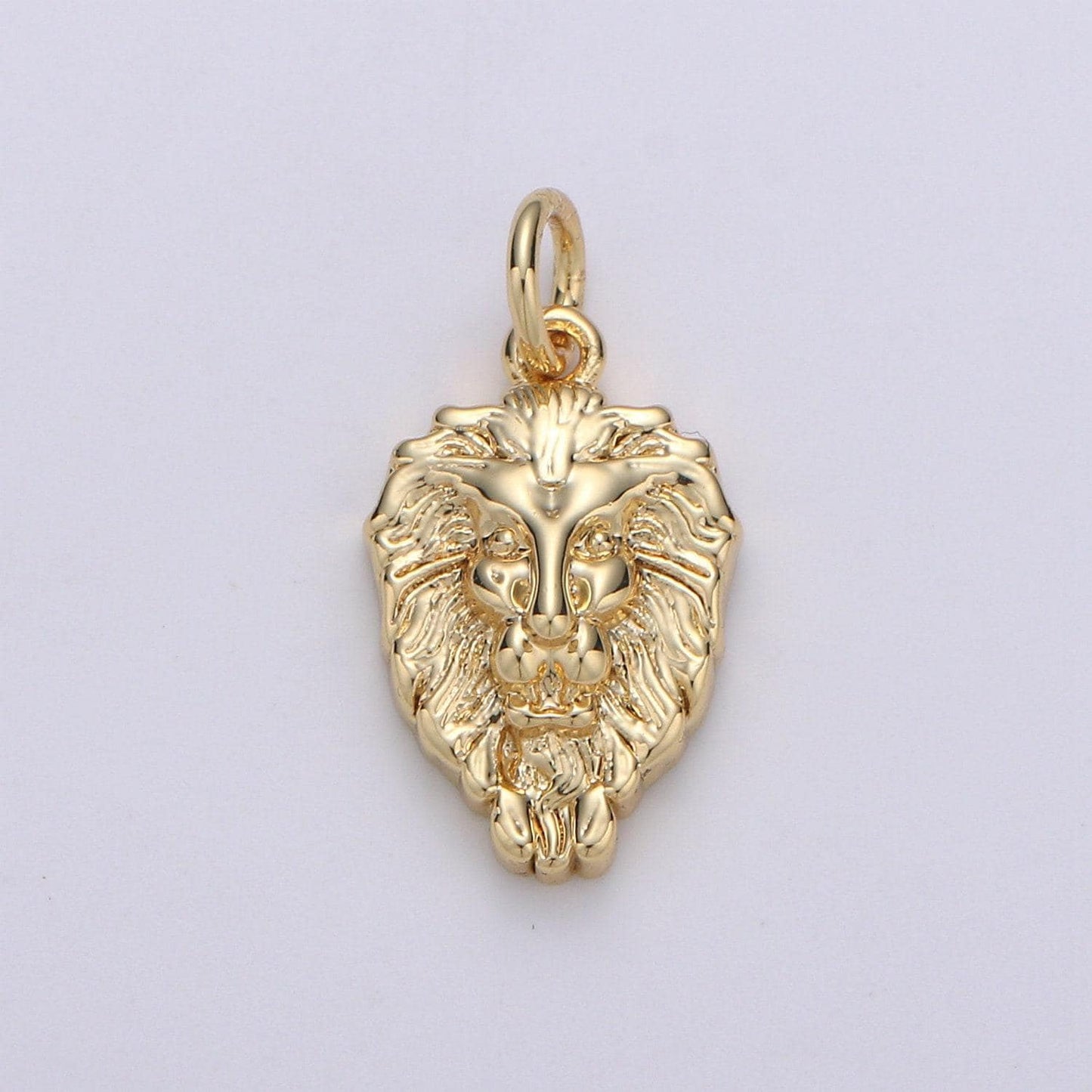 14k gold lion charm, lion pendant, lion bracelet, lion silver charm, animal charm, nature