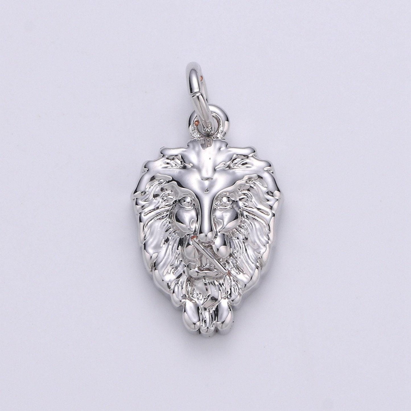 14k gold lion charm, lion pendant, lion bracelet, lion silver charm, animal charm, nature