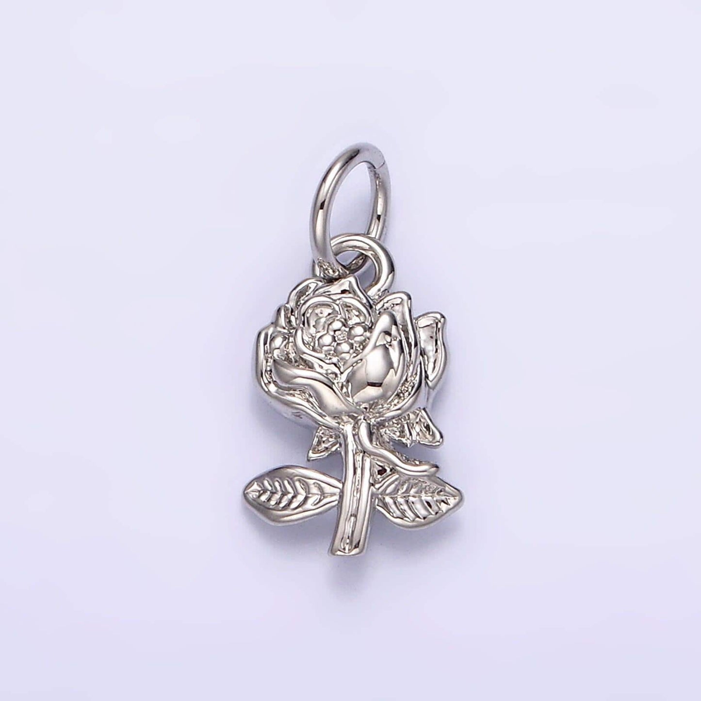 14k gold filled 16mm rose flower nature charm in gold & silver | n1112 n1113