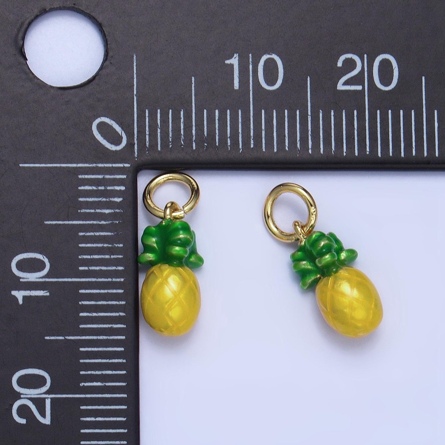 1 pcs gold fruit pendant 18k gold filled enamel banana pineapple watermelon charm diy bracelet necklace jewelry making findings supply w061