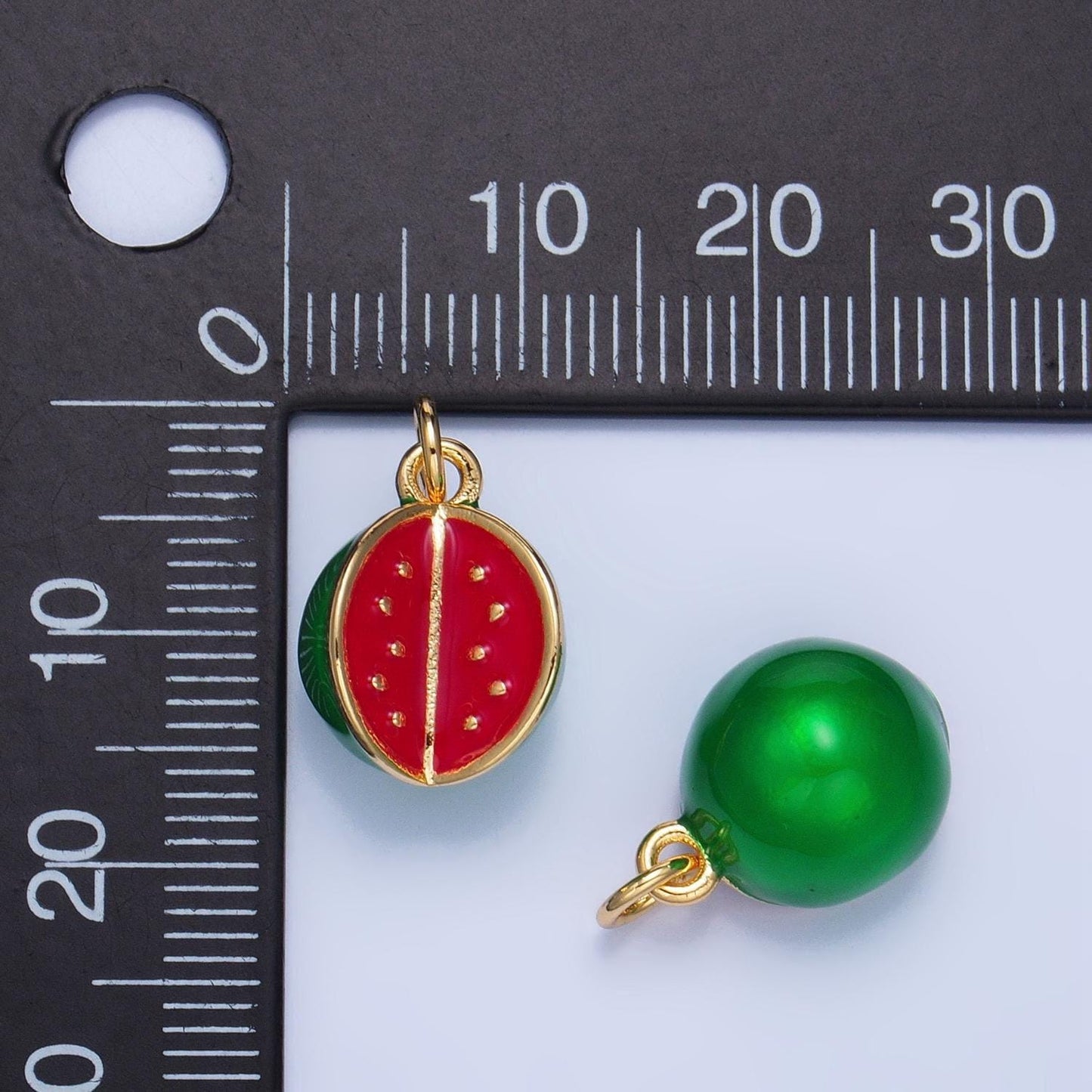 1 pcs gold fruit pendant 18k gold filled enamel banana pineapple watermelon charm diy bracelet necklace jewelry making findings supply w061