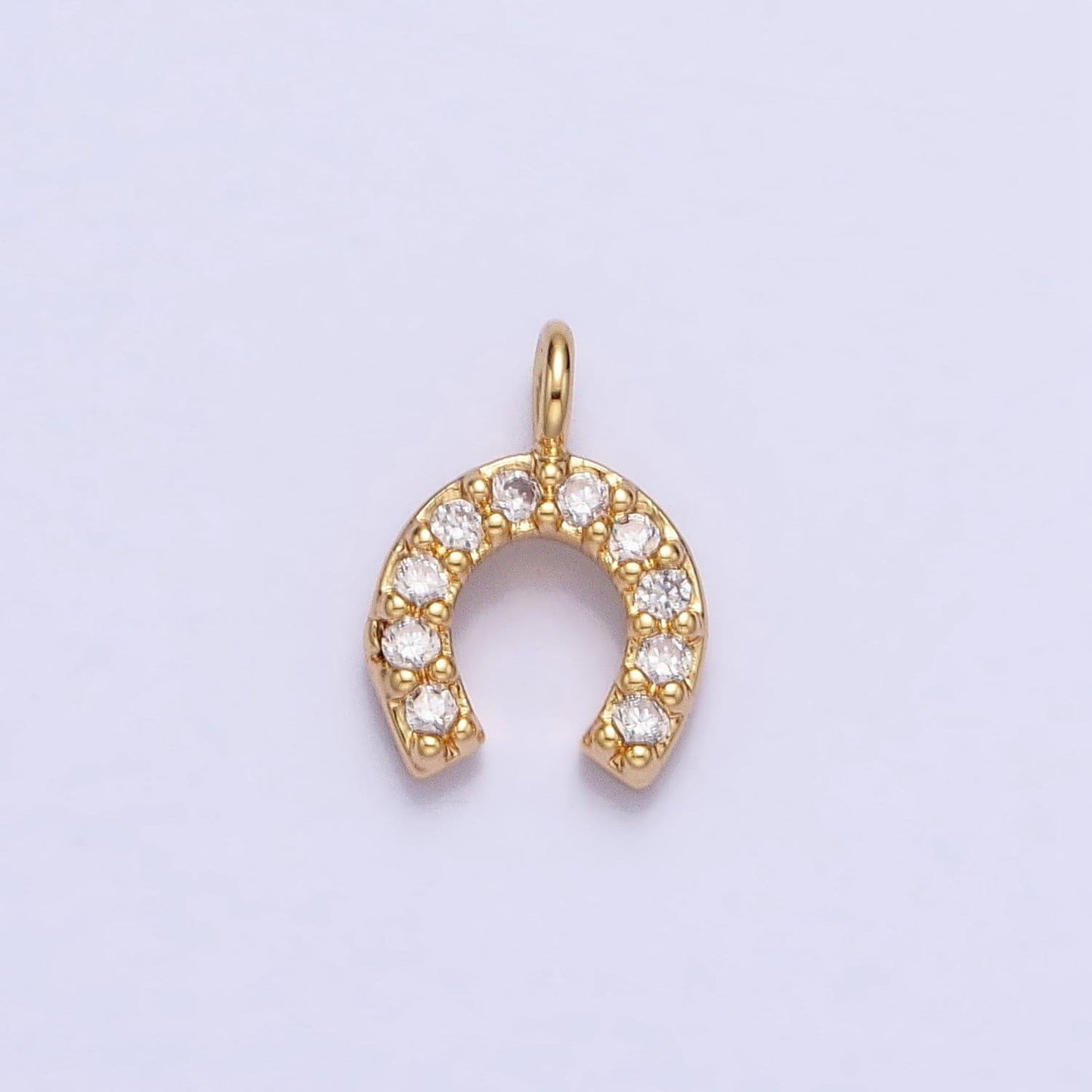 Mini gold horsehose charm micro pave silver horse shoe pendant add on charm lucky jewelry ac759 ac760