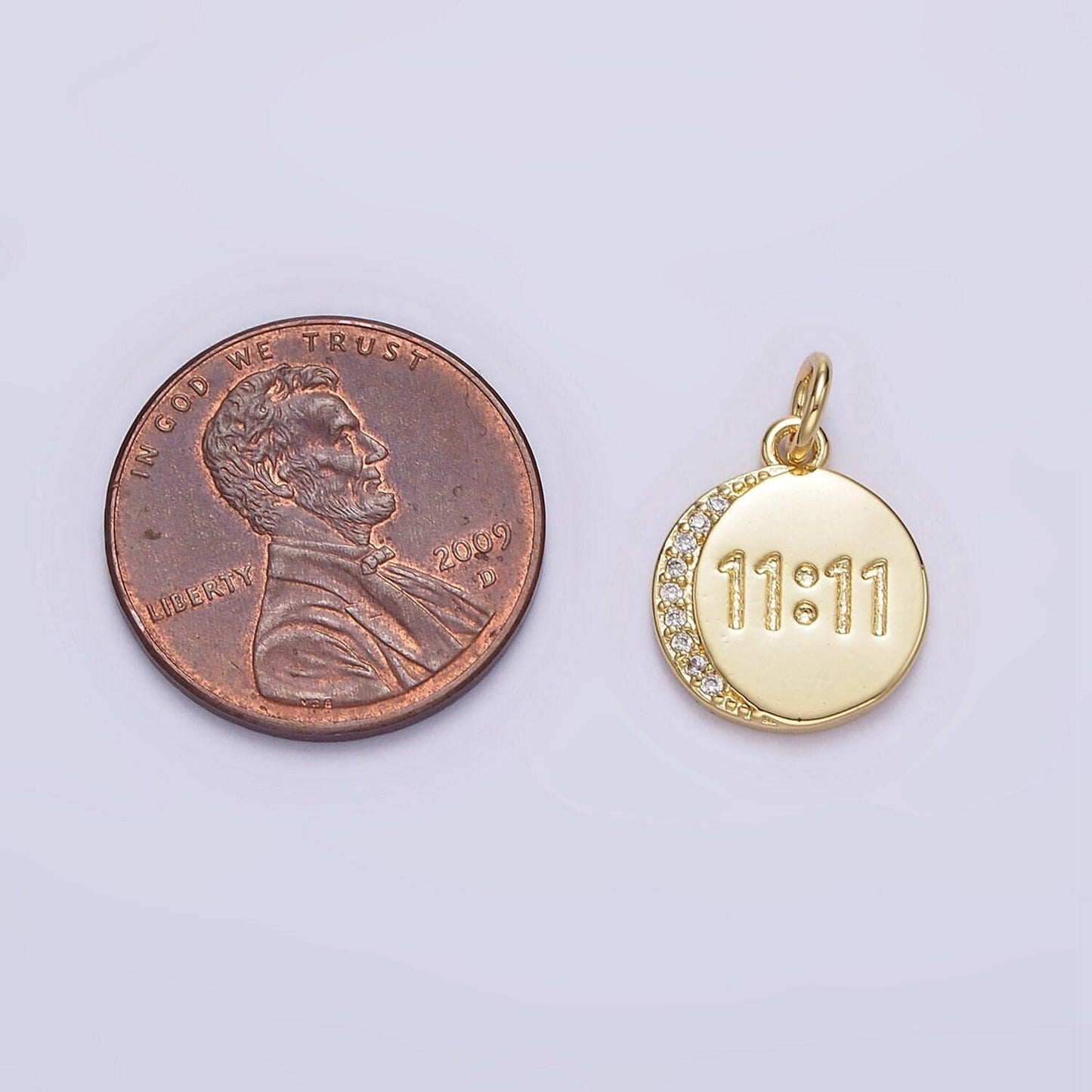 1111 gold filled angel number charm 11:11 angel number necklace charm coin cz spiritual gift ∙ lucky number necklace ∙ gift for her n937