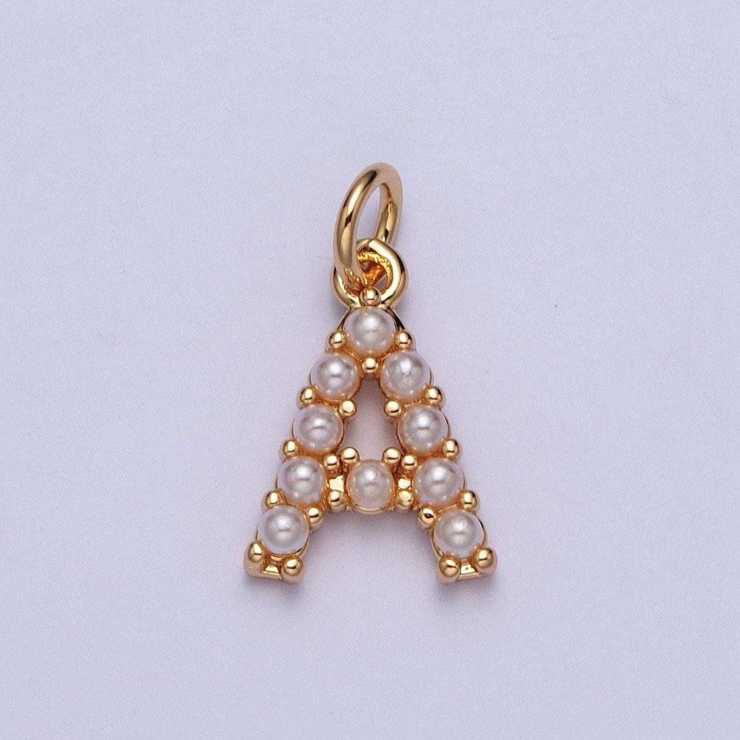 Mini alphabet pearl charm small pearl initial charm 16k gold filled charm for personalized jewelry for necklace earring bracelet supplya-313