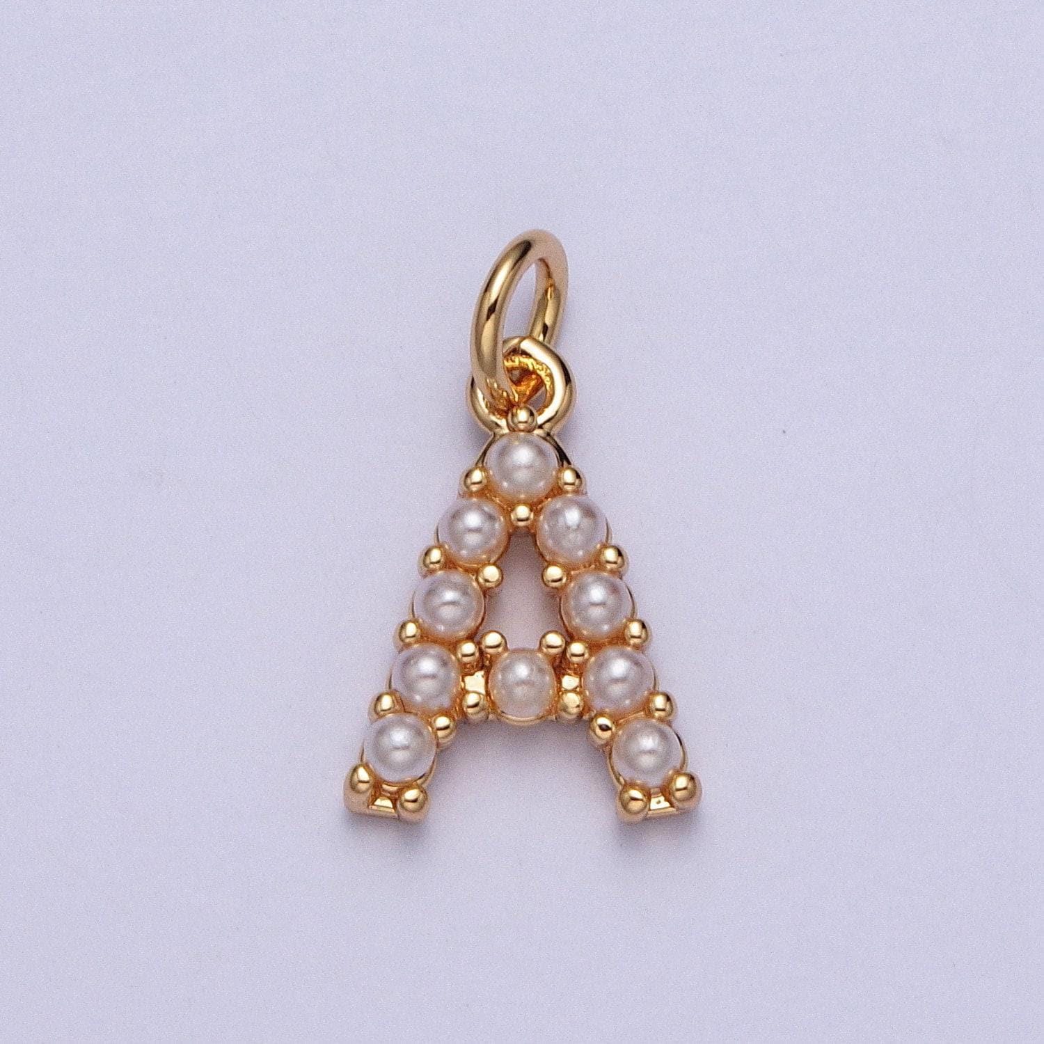 Mini alphabet pearl charm small pearl initial charm 16k gold filled charm for personalized jewelry for necklace earring bracelet supplya-313