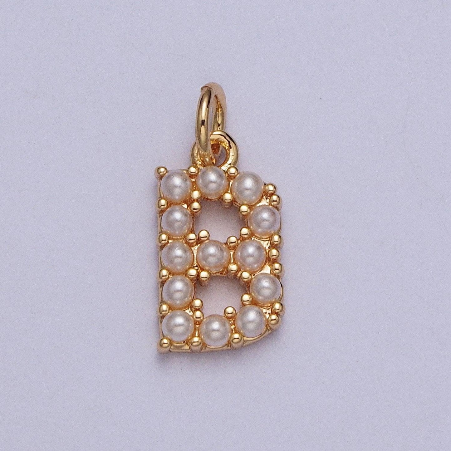 Mini alphabet pearl charm small pearl initial charm 16k gold filled charm for personalized jewelry for necklace earring bracelet supplya-313