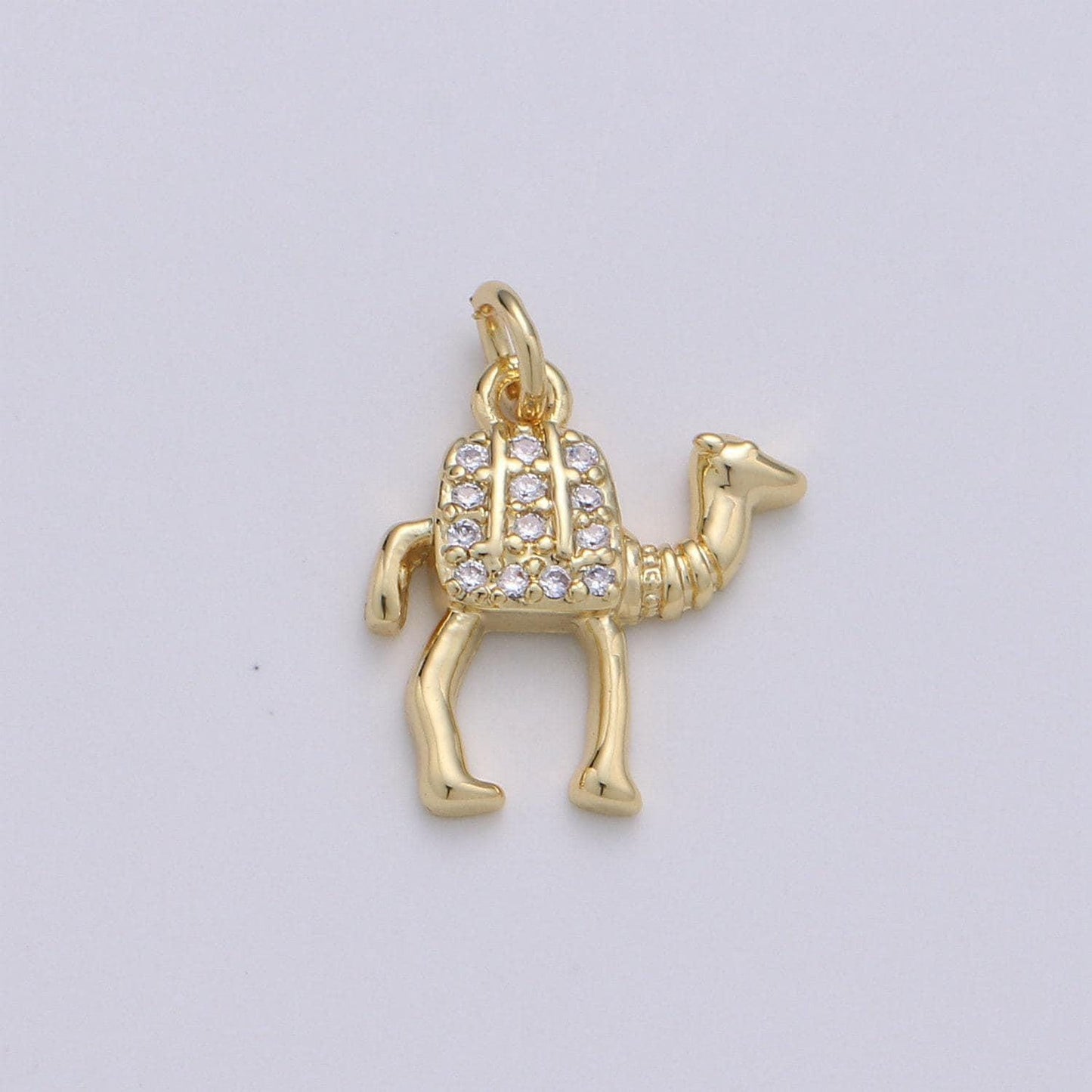 Gold camel charm - 14k gold camel pendant - arabian desert charms - animal jewelry for bracelet necklace earring component