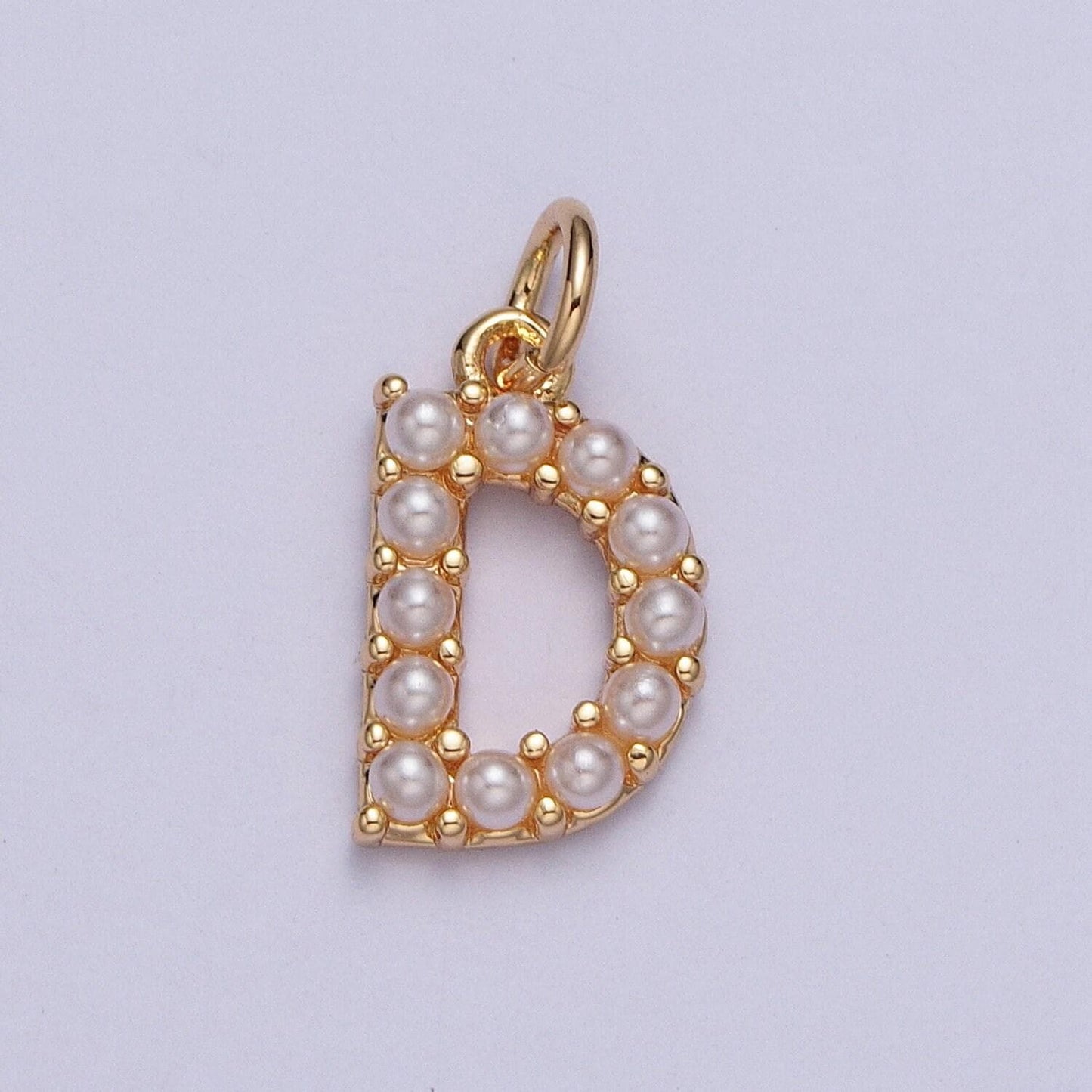 Mini alphabet pearl charm small pearl initial charm 16k gold filled charm for personalized jewelry for necklace earring bracelet supplya-313