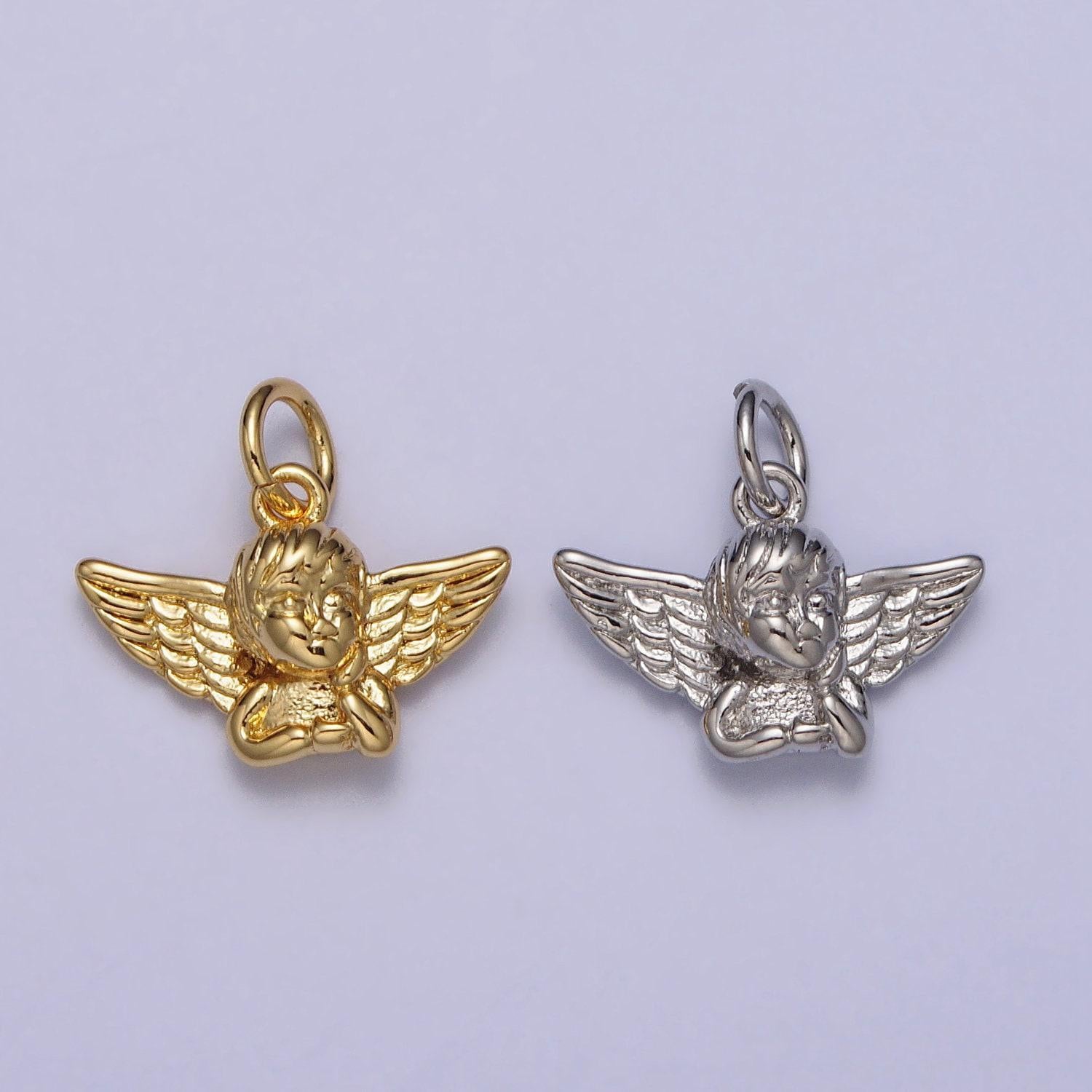 Cute cupid charm gold cherub pendant baby angel charm, cupid pendant for valentine pendant diy jewelry making supply ac316