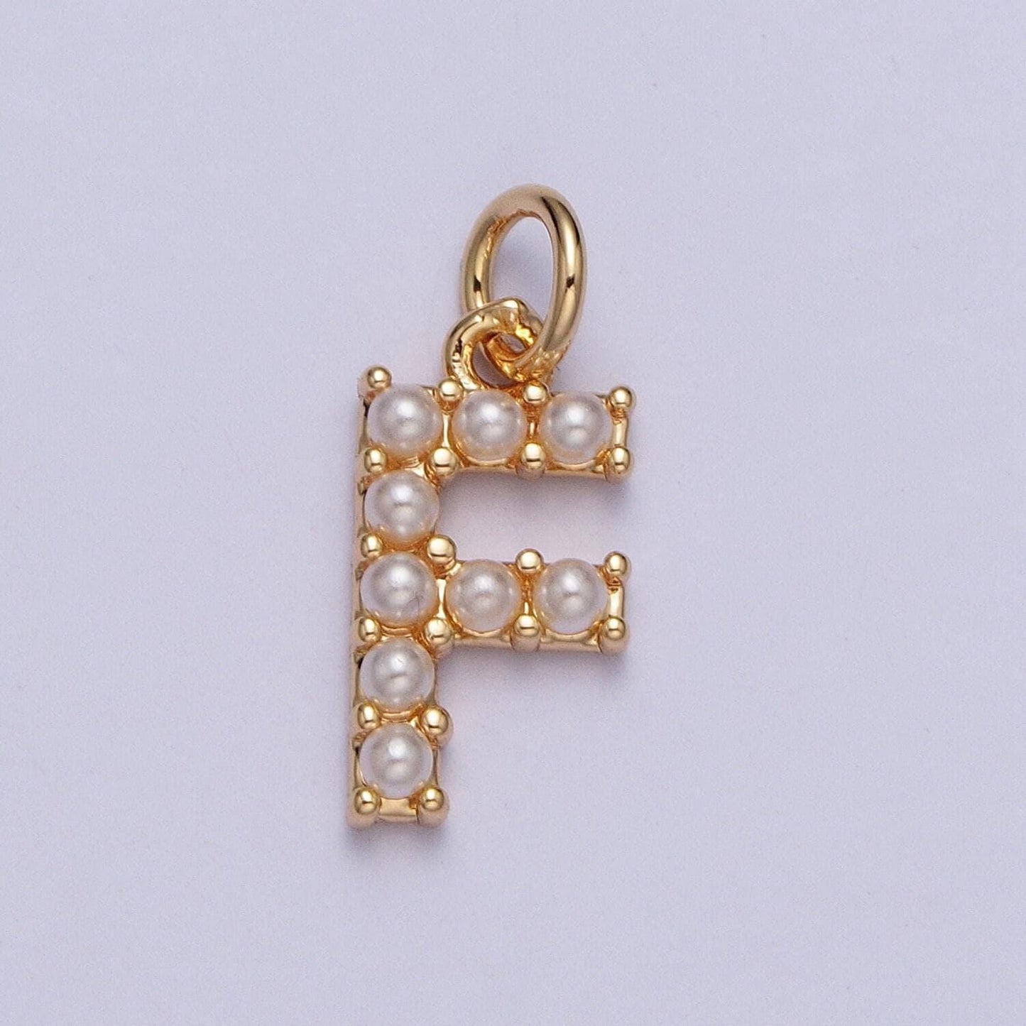 Mini alphabet pearl charm small pearl initial charm 16k gold filled charm for personalized jewelry for necklace earring bracelet supplya-313