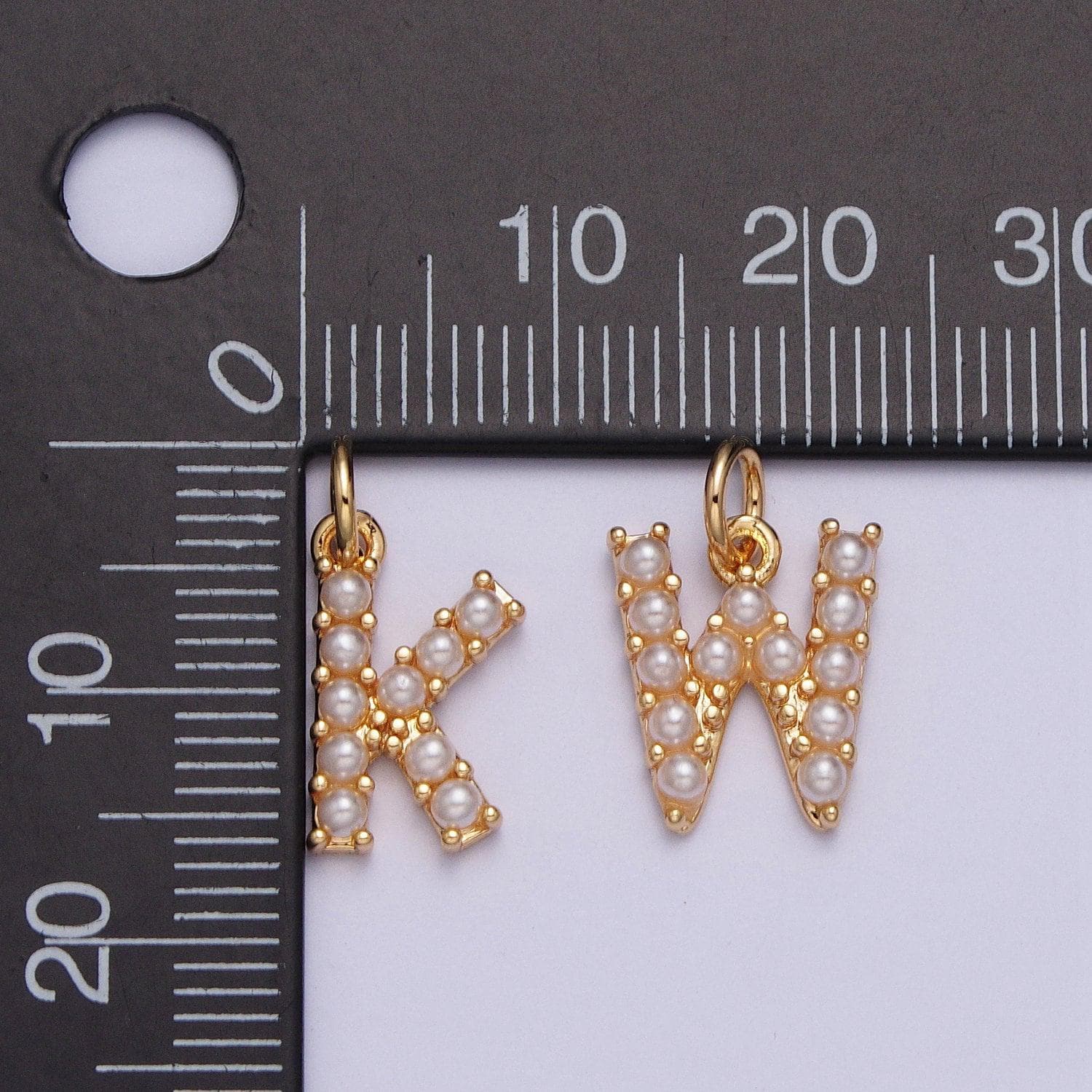Mini alphabet pearl charm small pearl initial charm 16k gold filled charm for personalized jewelry for necklace earring bracelet supplya-313
