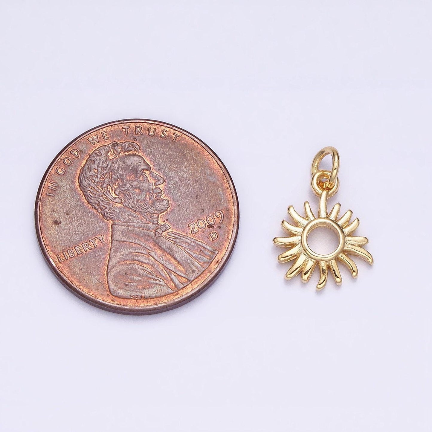 16k gold filled mini sun pendant sunburst celestial jewelry add-on charm | ac1149