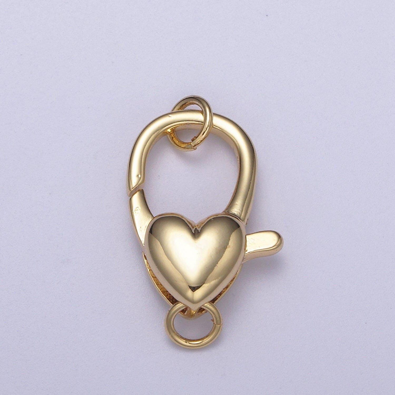 Wholesale gold filled heart clasp, love clasp enhancer for necklace clasp 25.5x13.5mm / 30.3x15mm | l-608 l-611
