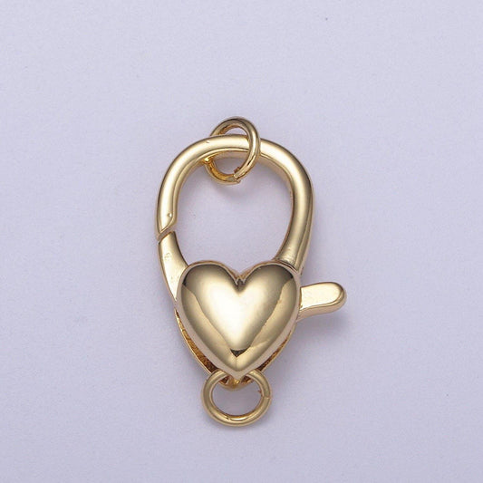 Wholesale gold filled heart clasp, love clasp enhancer for necklace clasp 25.5x13.5mm / 30.3x15mm | l-608 l-611
