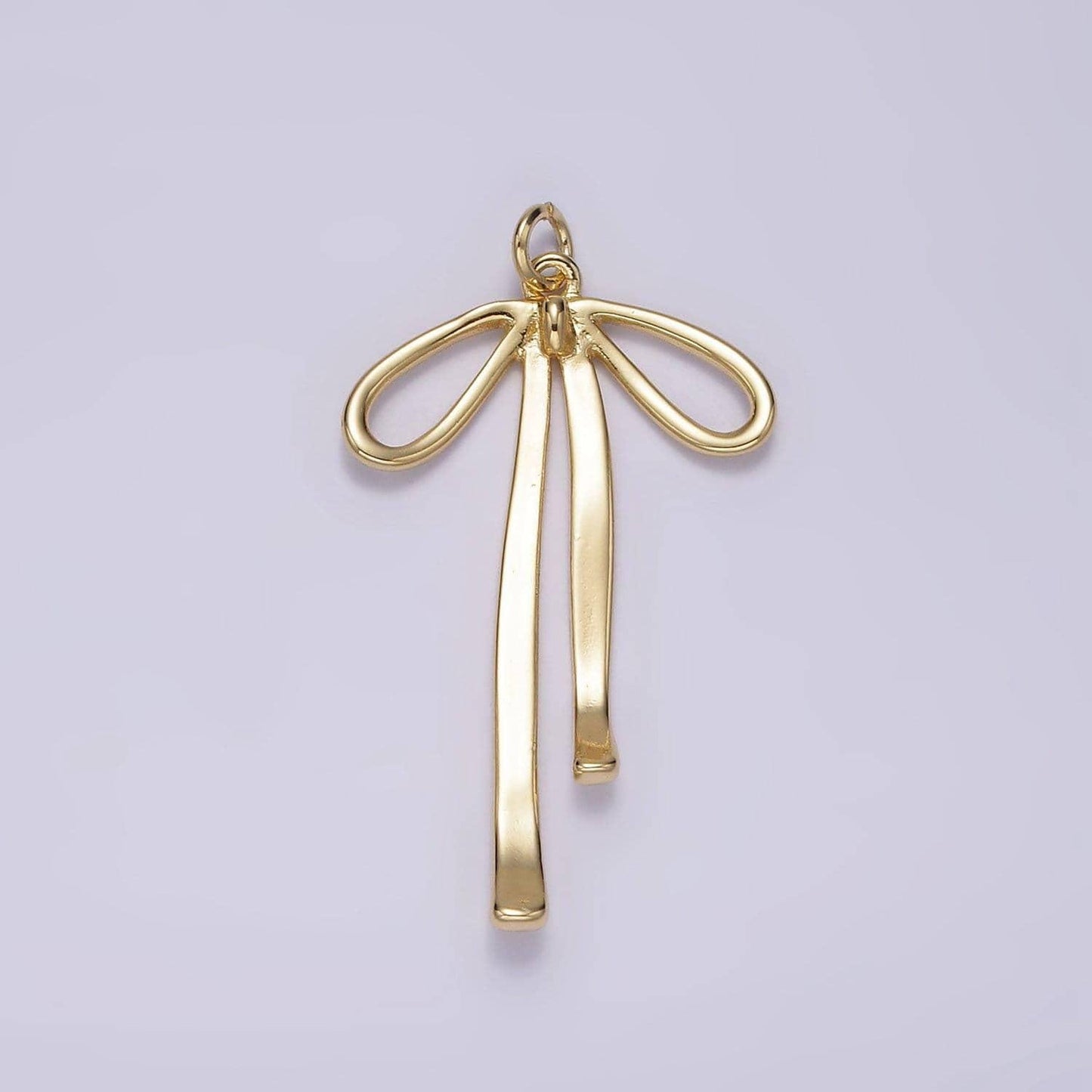 14k gold filled 30mm ribbon bow minimalist charm | ag494