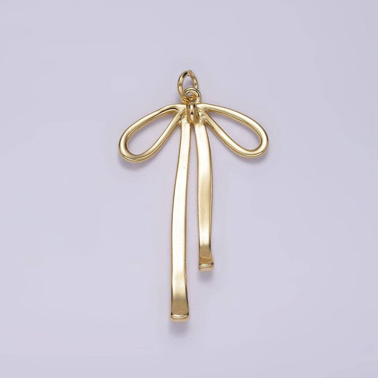 14k gold filled 30mm ribbon bow minimalist charm | ag494
