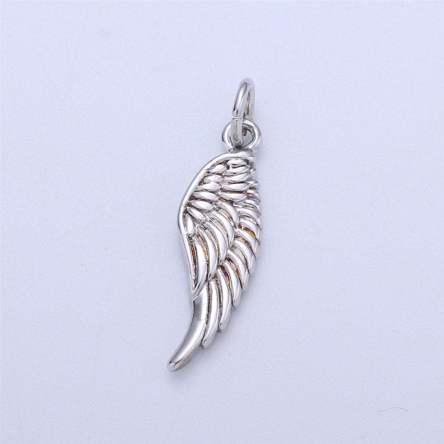 Small angel wing charm, gold angel wing charm, silver wings, black guardian angel wing charm add on charm for necklace bracelet earring