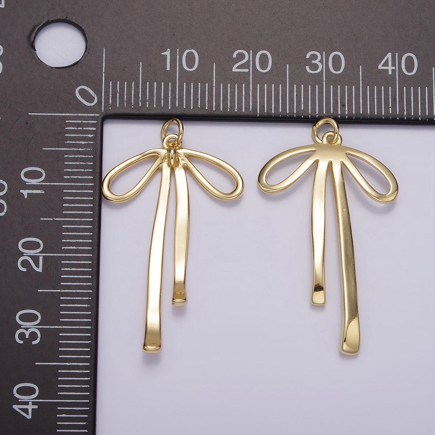 14k gold filled 30mm ribbon bow minimalist charm | ag494