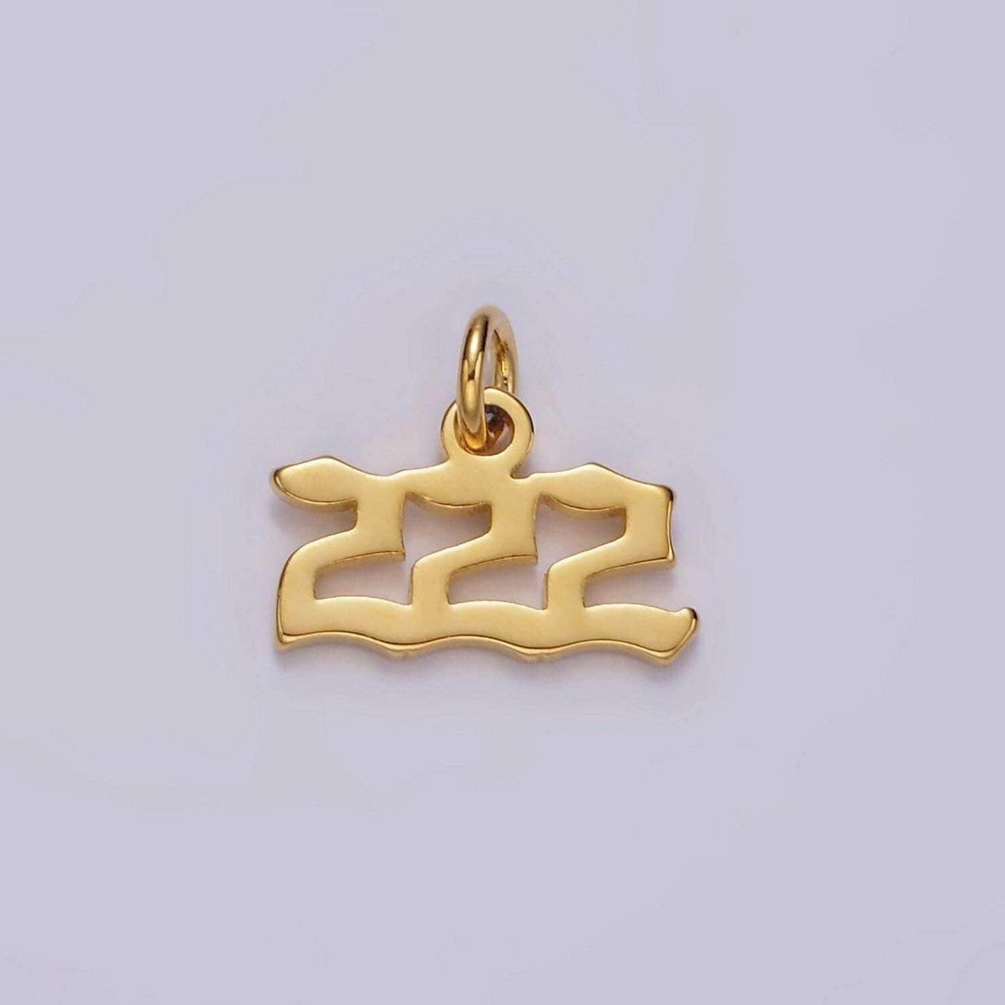 Tiny angel number tag charm gold dainty lucky number pendant 111, 222, 333, 444, 555, 666, 777, 888, 999 for jewelry making supply ag606
