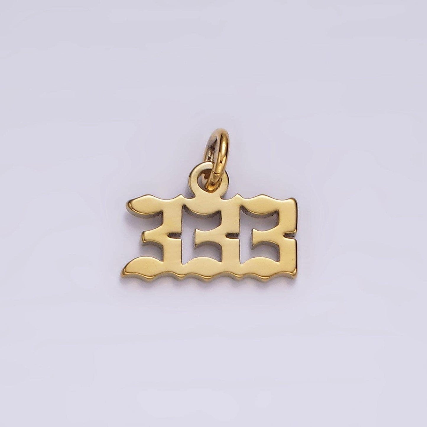 Tiny angel number tag charm gold dainty lucky number pendant 111, 222, 333, 444, 555, 666, 777, 888, 999 for jewelry making supply ag606