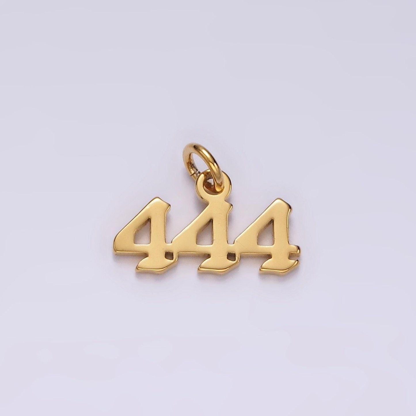 Tiny angel number tag charm gold dainty lucky number pendant 111, 222, 333, 444, 555, 666, 777, 888, 999 for jewelry making supply ag606