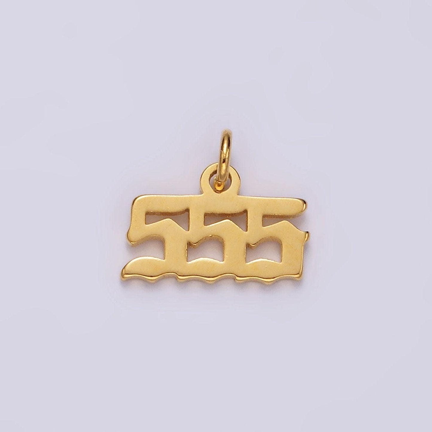Tiny angel number tag charm gold dainty lucky number pendant 111, 222, 333, 444, 555, 666, 777, 888, 999 for jewelry making supply ag606