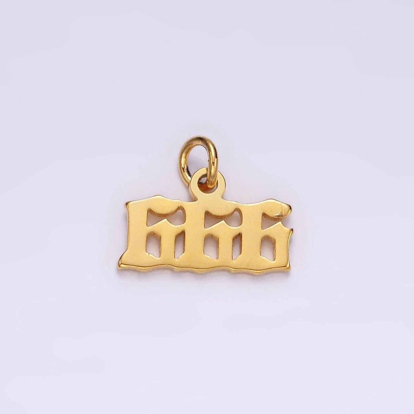 Tiny angel number tag charm gold dainty lucky number pendant 111, 222, 333, 444, 555, 666, 777, 888, 999 for jewelry making supply ag606
