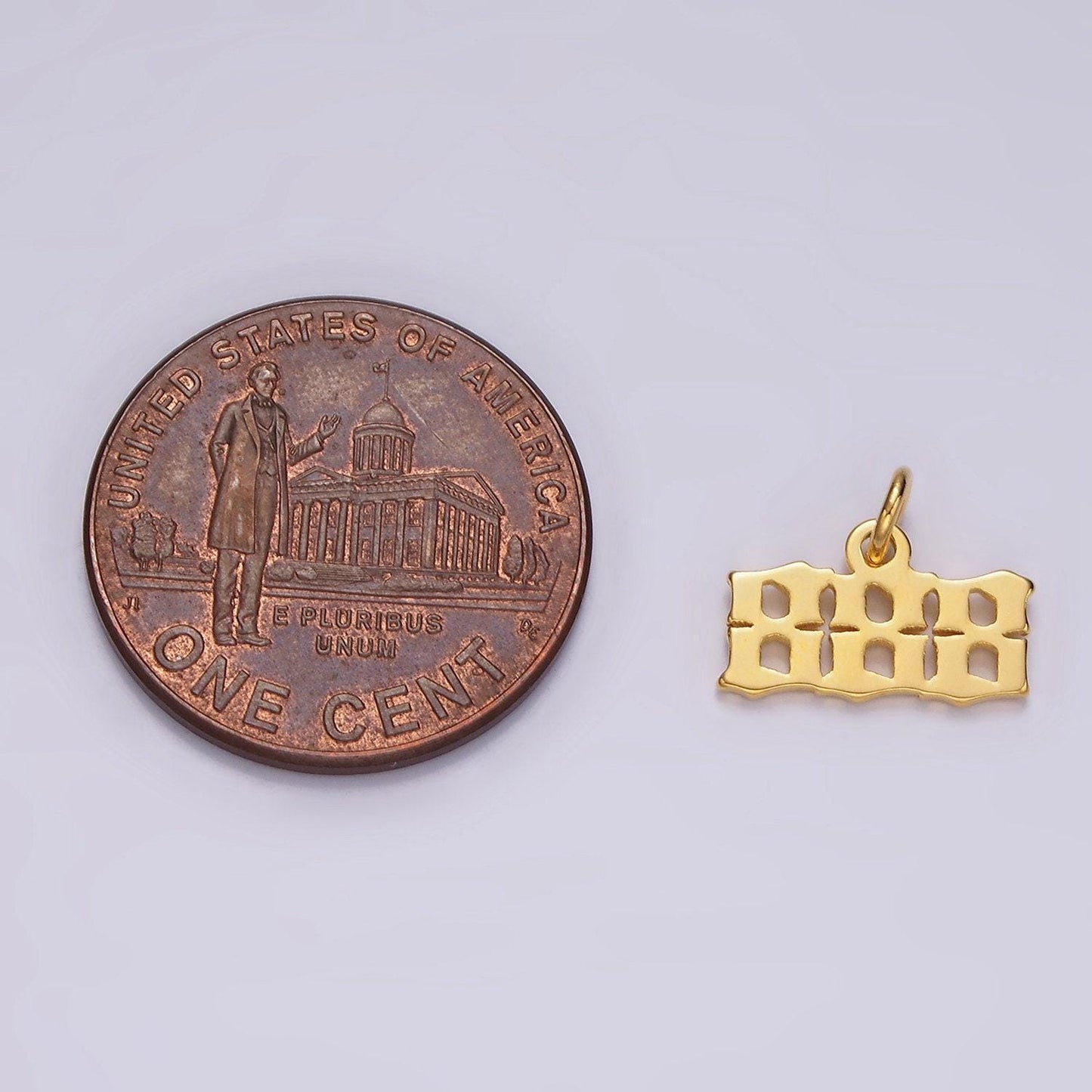 Tiny angel number tag charm gold dainty lucky number pendant 111, 222, 333, 444, 555, 666, 777, 888, 999 for jewelry making supply ag606