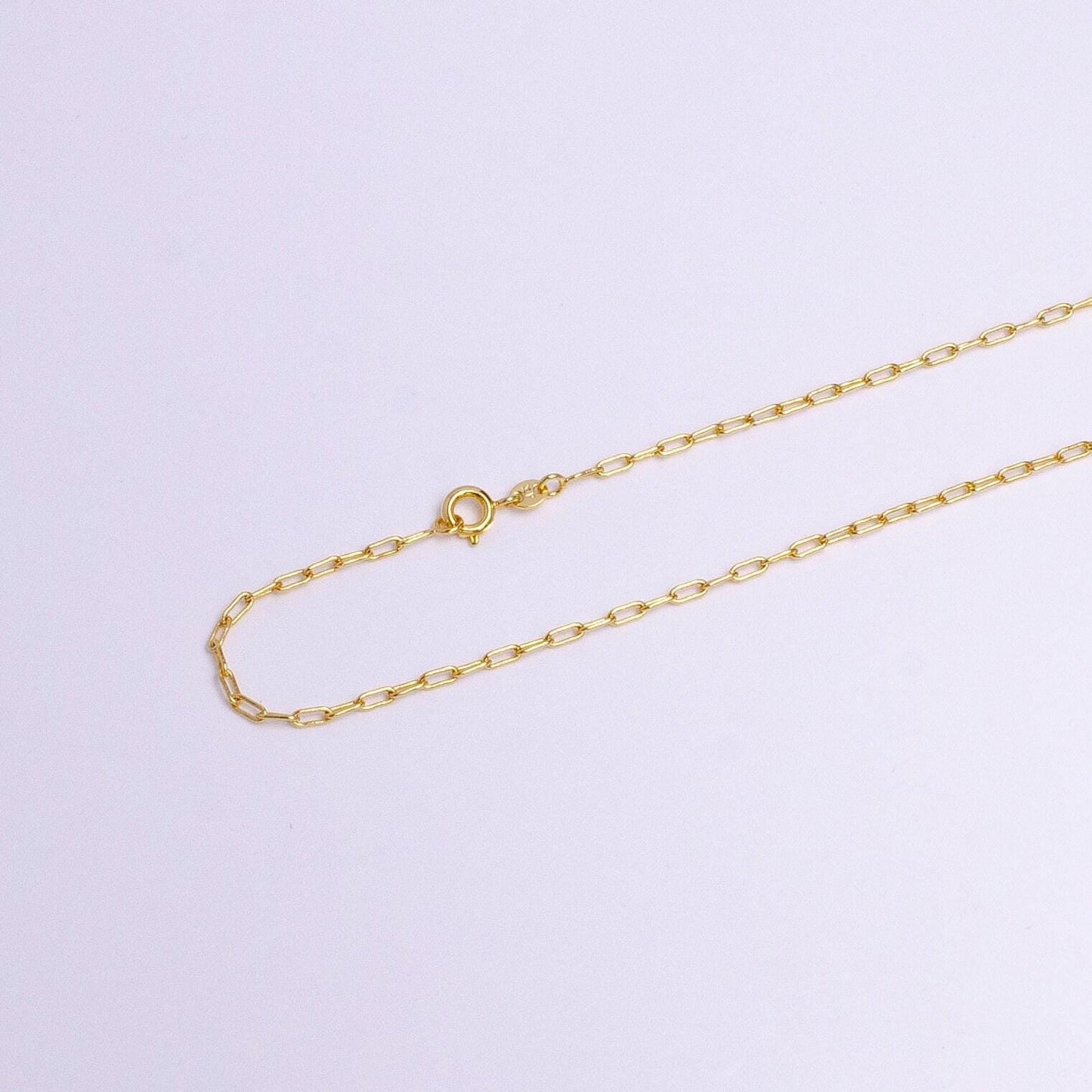 Dainty layering link chain necklaces small paper clip necklace gold filled necklace wa1749