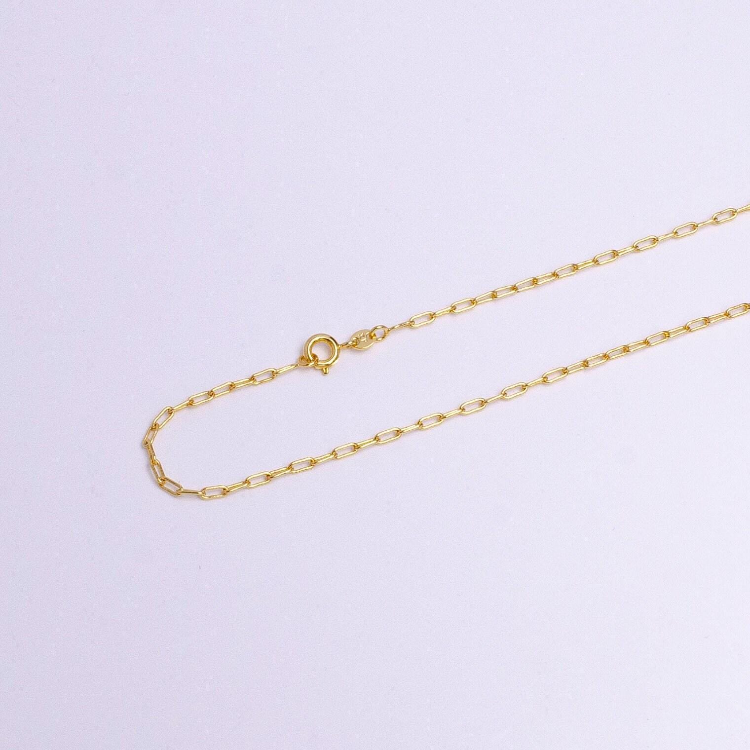 Dainty layering link chain necklaces small paper clip necklace gold filled necklace wa1749