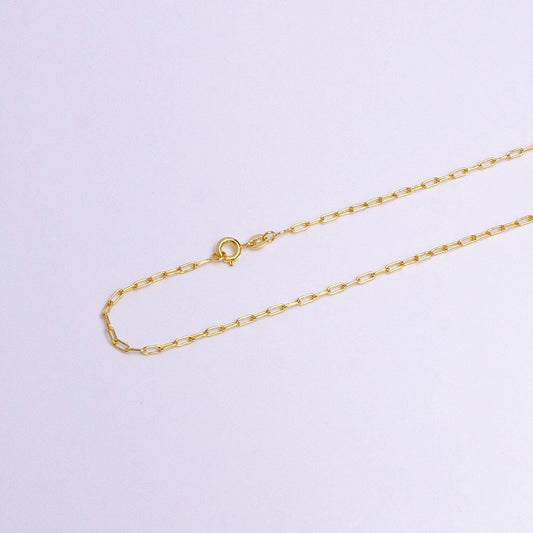 Dainty layering link chain necklaces small paper clip necklace gold filled necklace wa1749