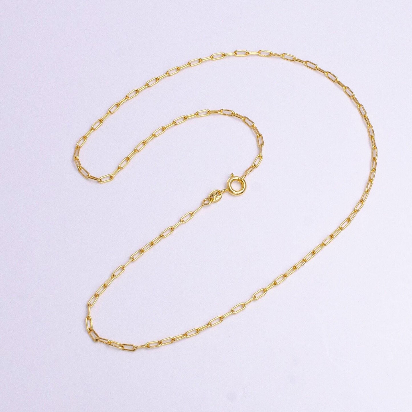 Dainty layering link chain necklaces small paper clip necklace gold filled necklace wa1749