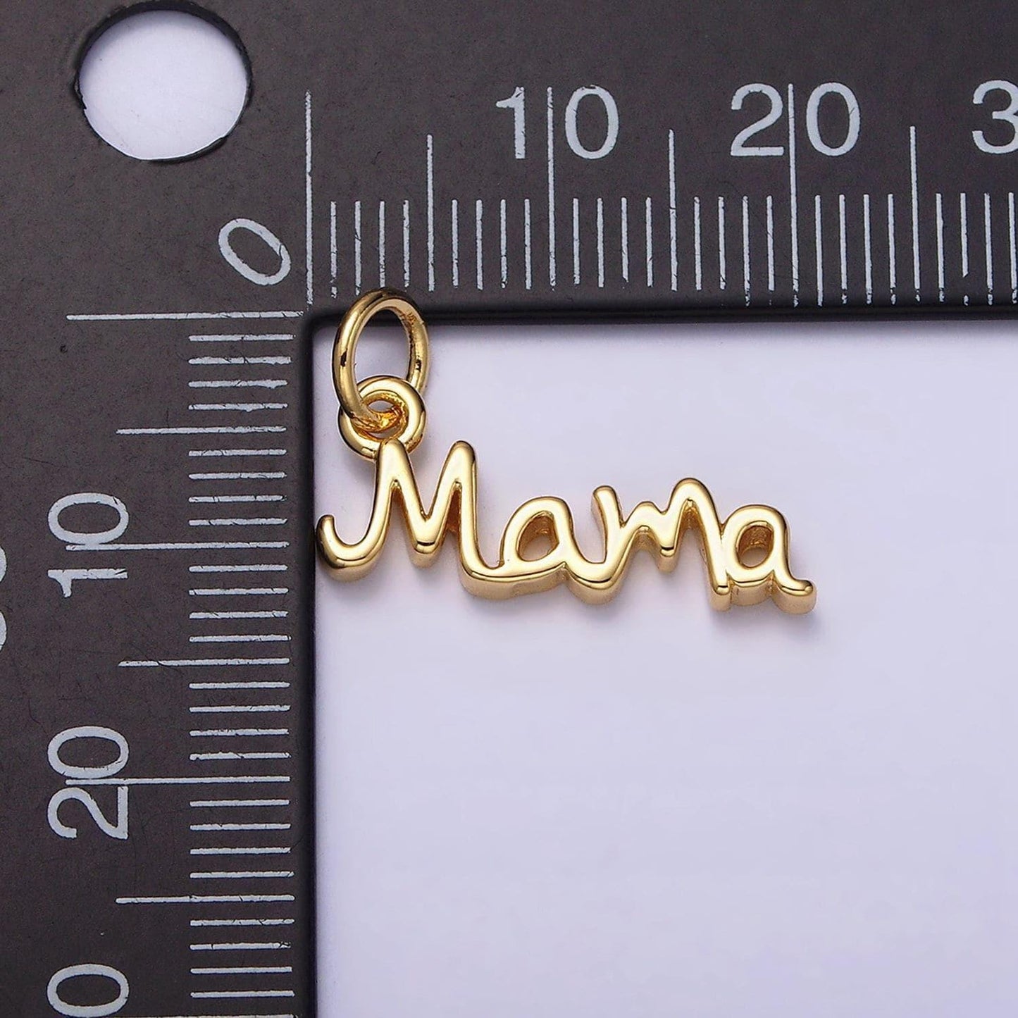 24k gold filled mama handwritten script sideway charm for bracelet necklace component add on charm | ac1420