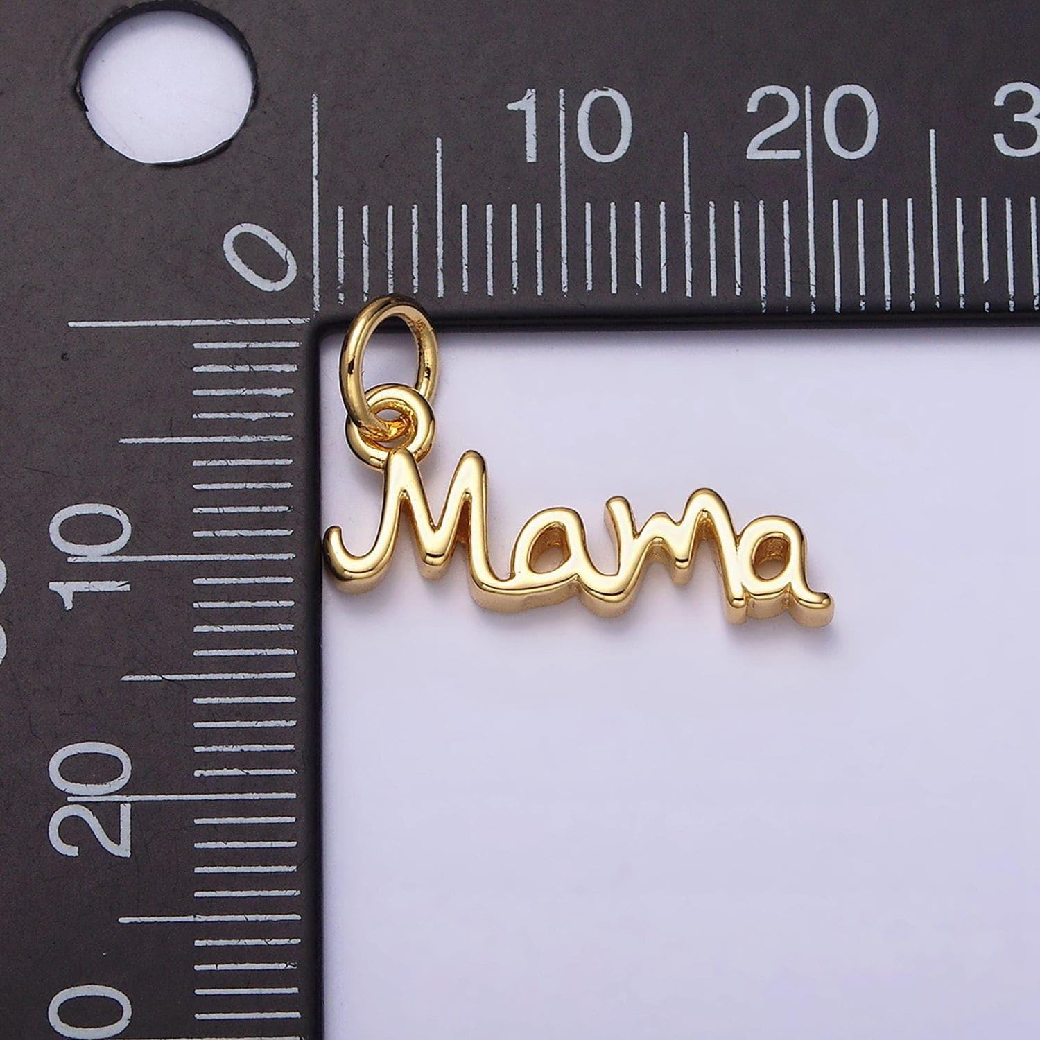 24k gold filled mama handwritten script sideway charm for bracelet necklace component add on charm | ac1420