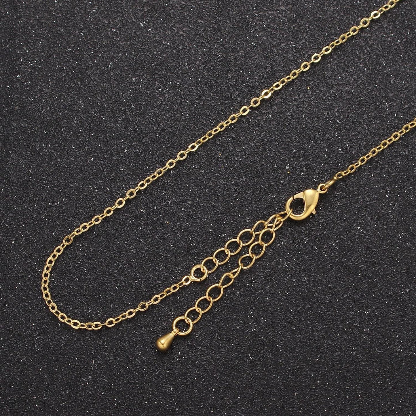 24k gold filled cable chain necklace dainty 1.3 mm cable link chain jewelry making women necklace 15.5" w/ 2 " extender wa-721