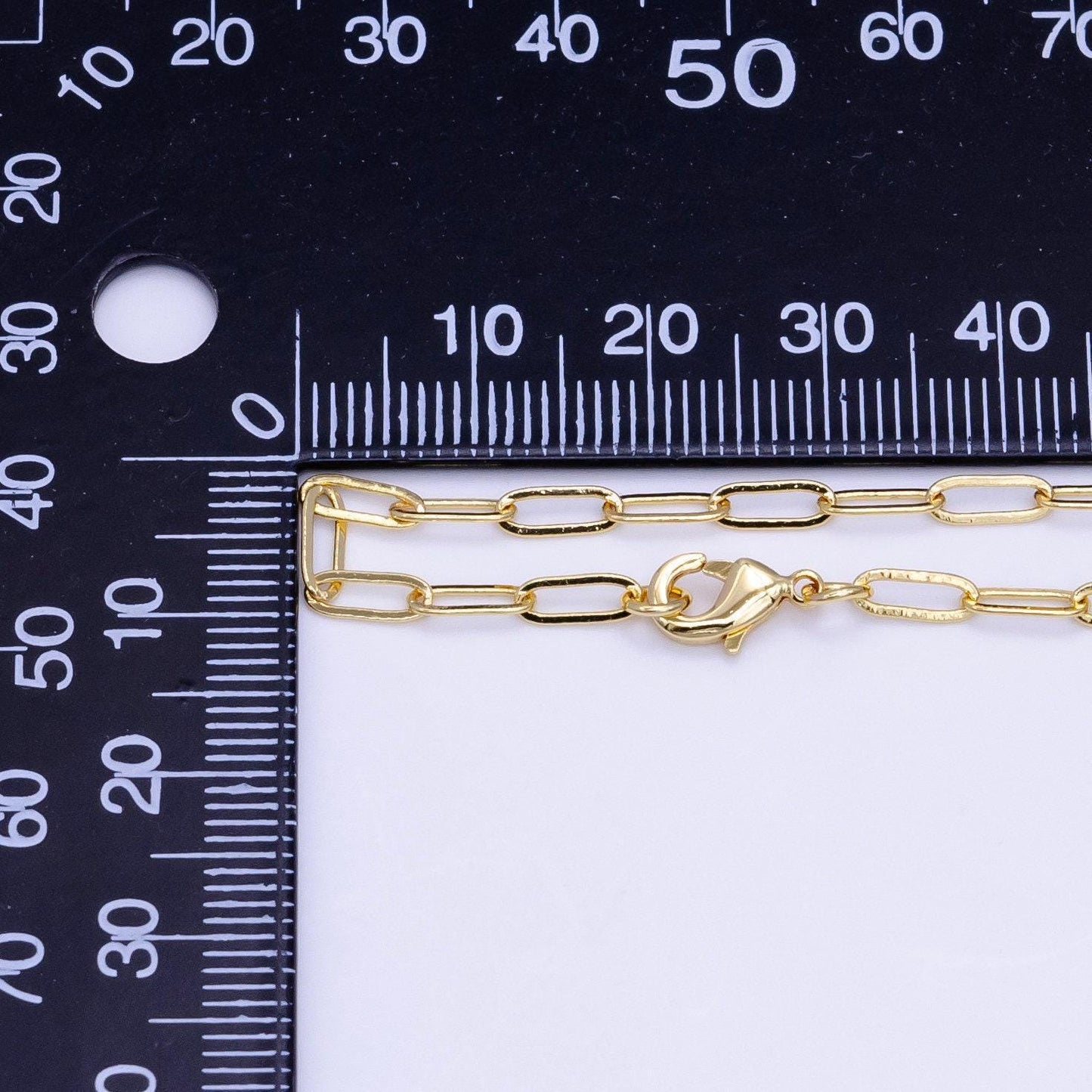 Dainty paper clip chain necklace 18k gold filled necklace cable link chain 17.5 inch ready to wear for charm necklace supply wa-2515