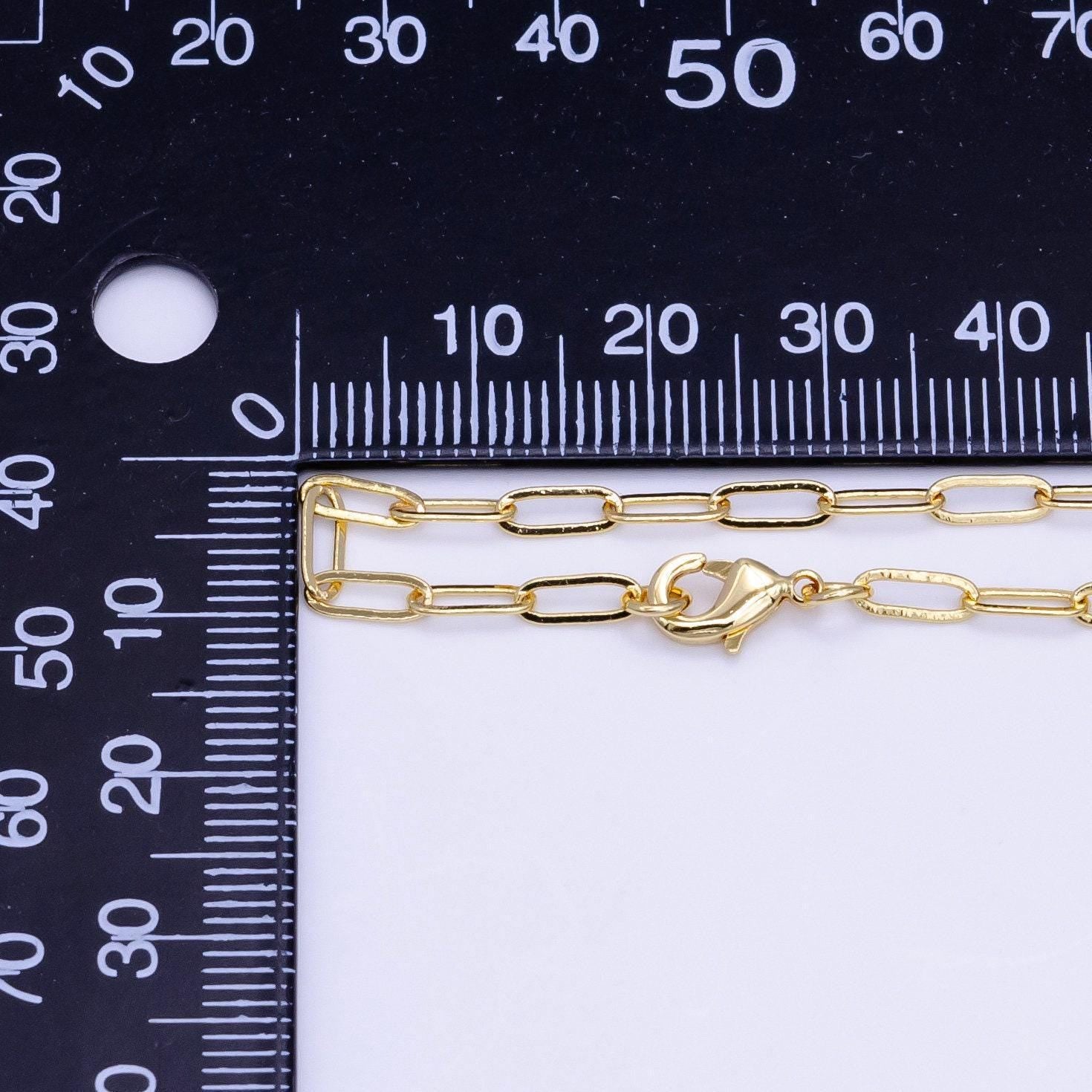 Dainty paper clip chain necklace 18k gold filled necklace cable link chain 17.5 inch ready to wear for charm necklace supply wa-2515