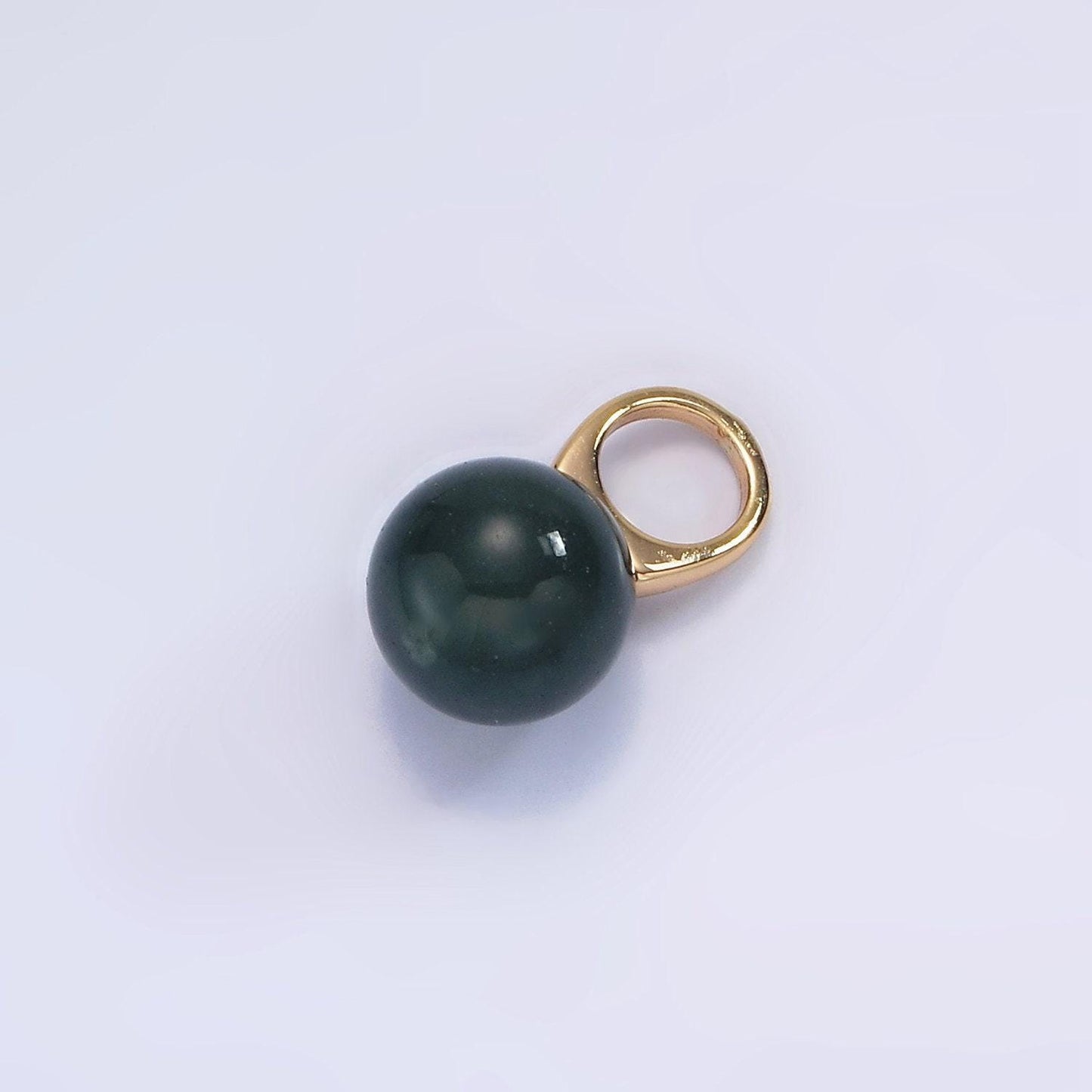 14k gold filled charm natural gemstone howlite amethyst rose quartz labradorite tiger eye round ball bail pendant | ag367