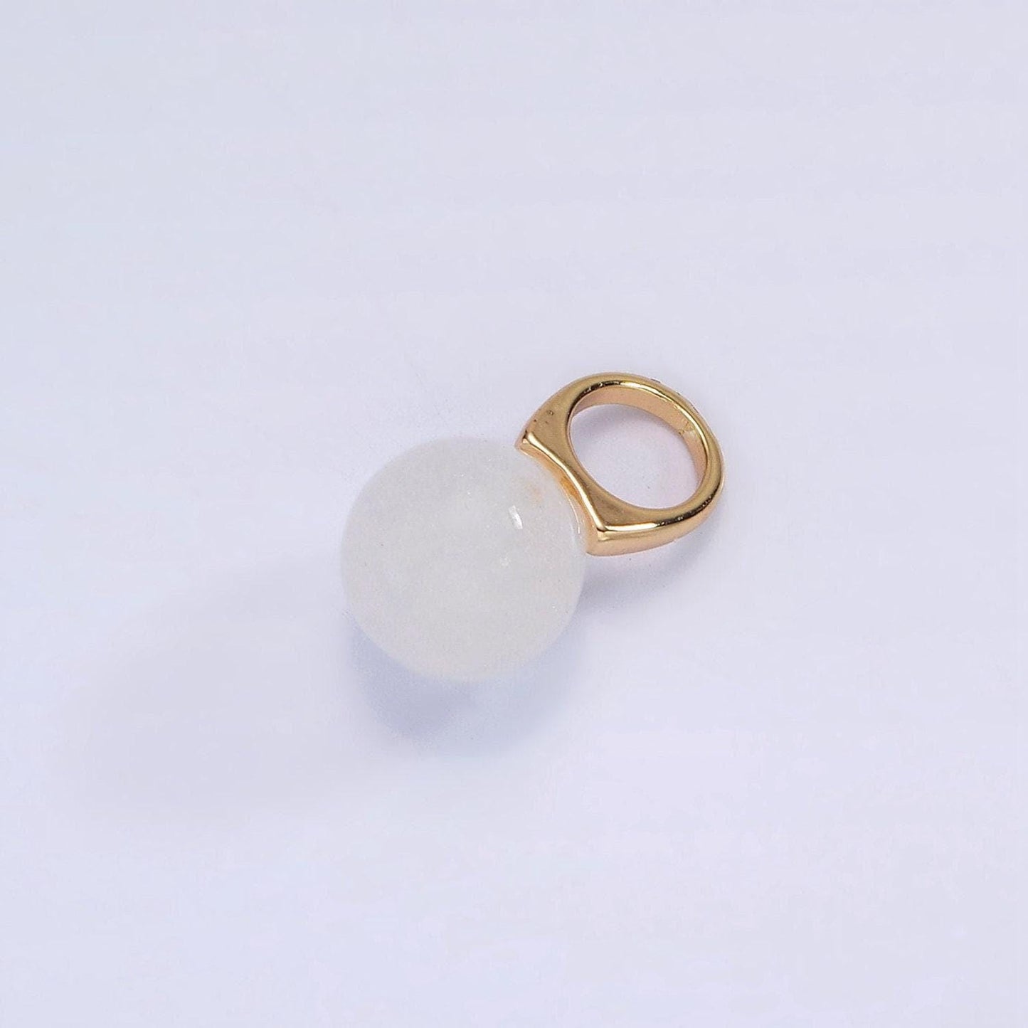 14k gold filled charm natural gemstone howlite amethyst rose quartz labradorite tiger eye round ball bail pendant | ag367
