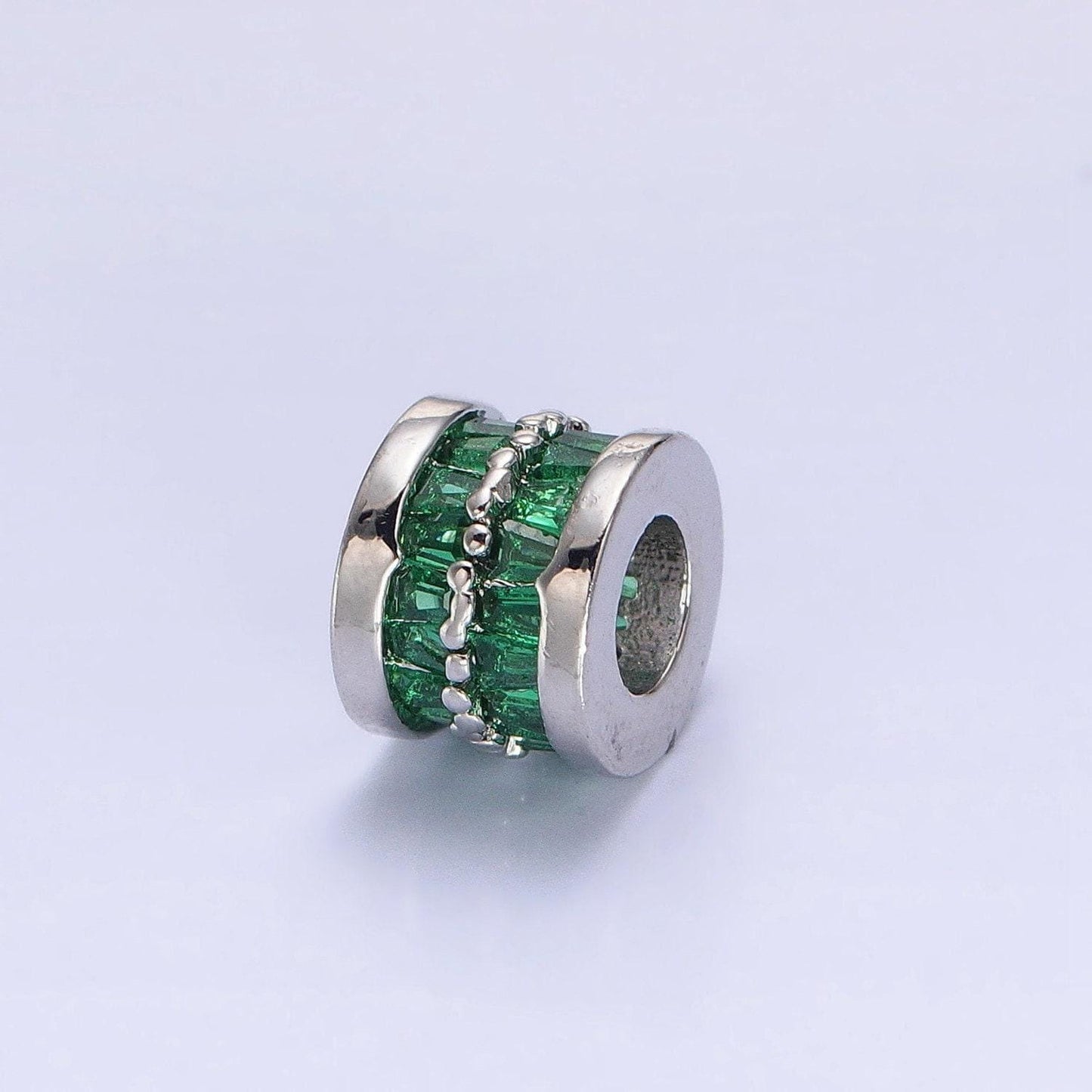 1pc gold filled cylinder beads, cz large hole cylinder drum barrel micro pave beads, silver tube multi color cz beadd 6.8x8.2mm b-783~b-790