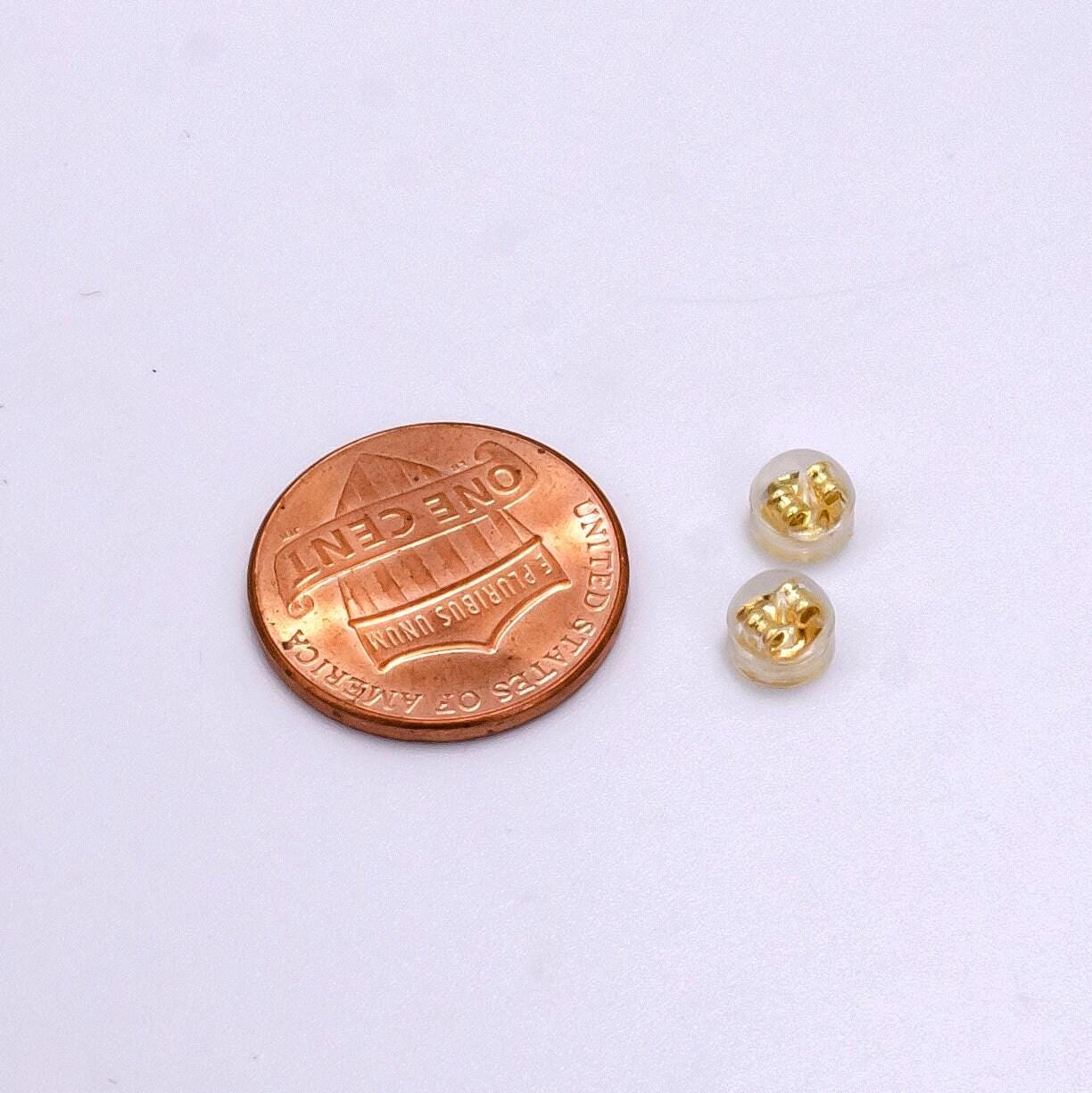 10 pair silicone backs earring stud back stoppers earring clutch padded mushroom safety grip backing hypoallergenic gold / silver tone z621