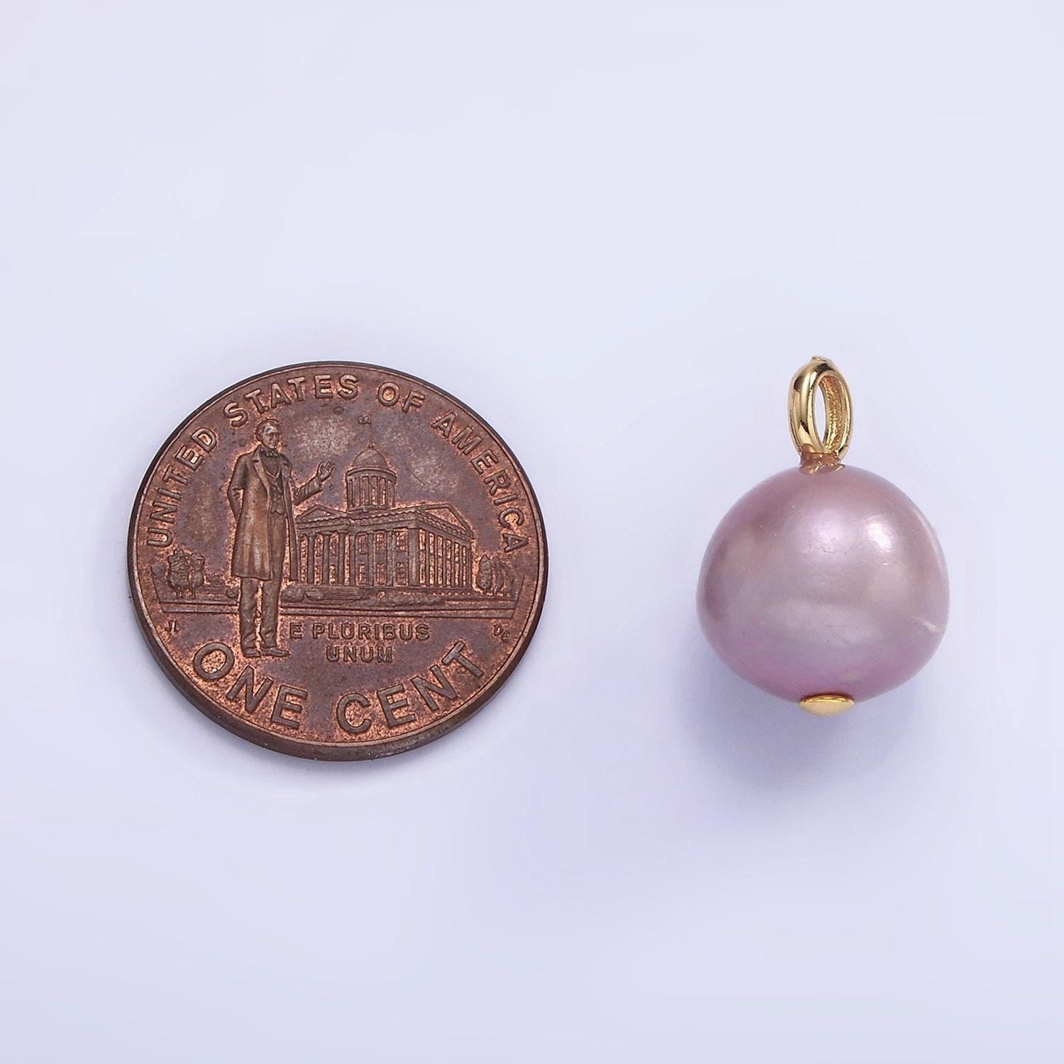14k gold filled purple pearl sphere 16mm | p-1687